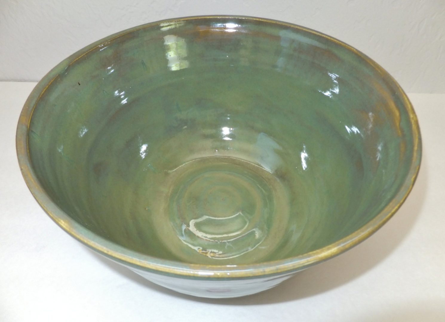 Sage Green with Brick Red Dot Extra Large Bowl | Wild Crow Farm