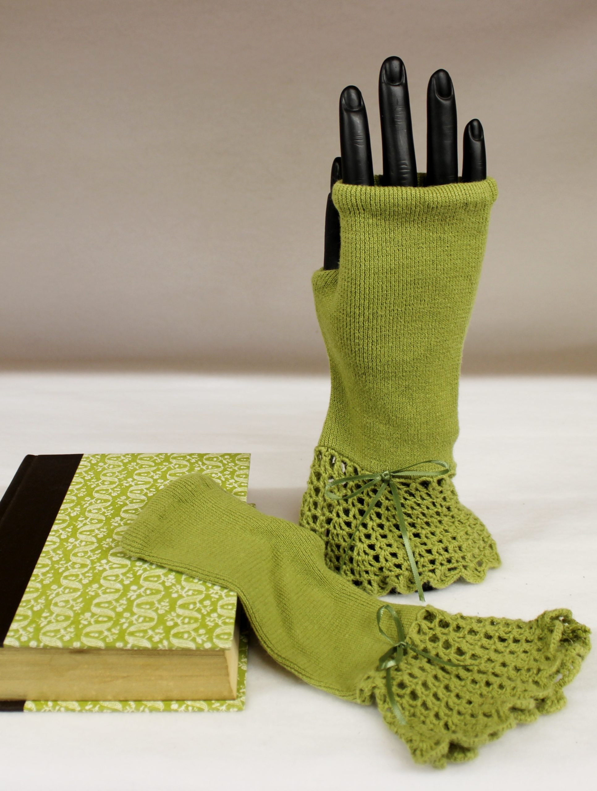 FINGERLESS WOOL GLOVES - OLIVE DRAB