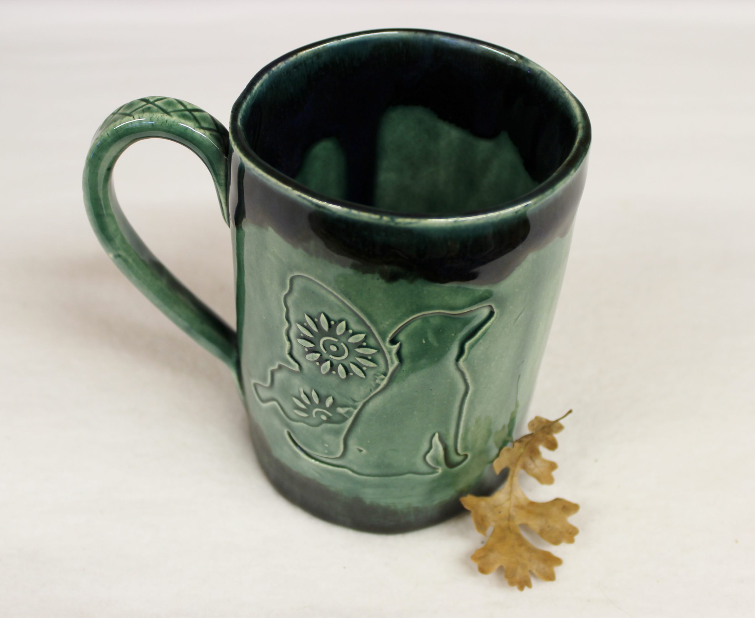 Handmade Coffee Mug - Moss Glaze Mug with Handle - InFerment