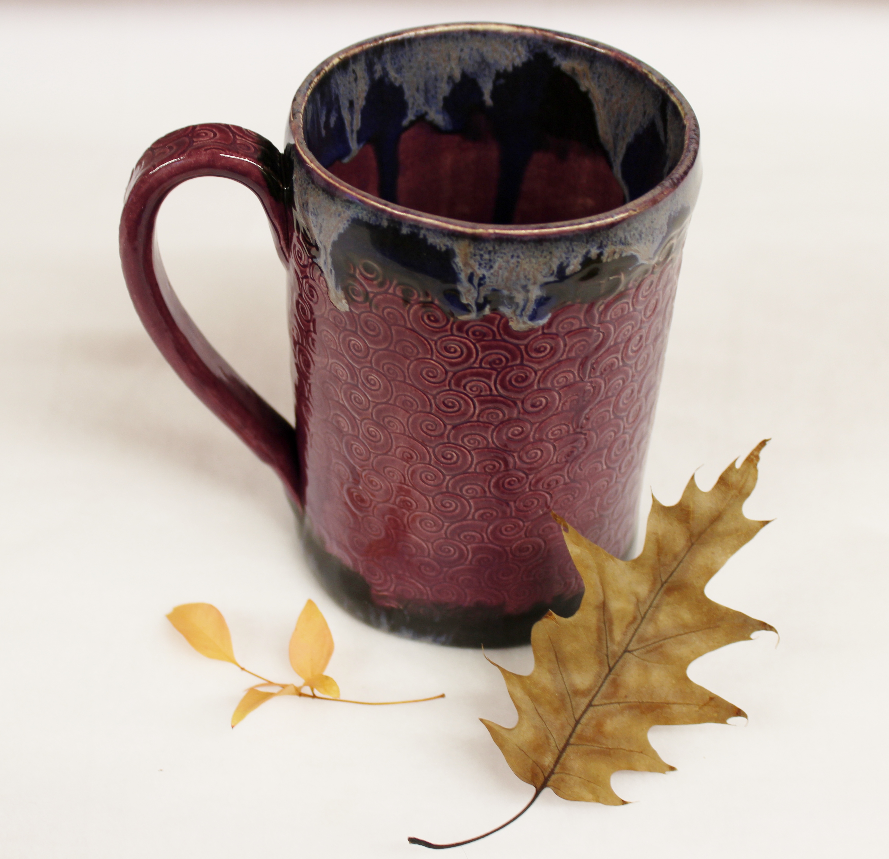 Deep Purple Swirl Coffee Mug, Extra Large Stoneware Mug ...