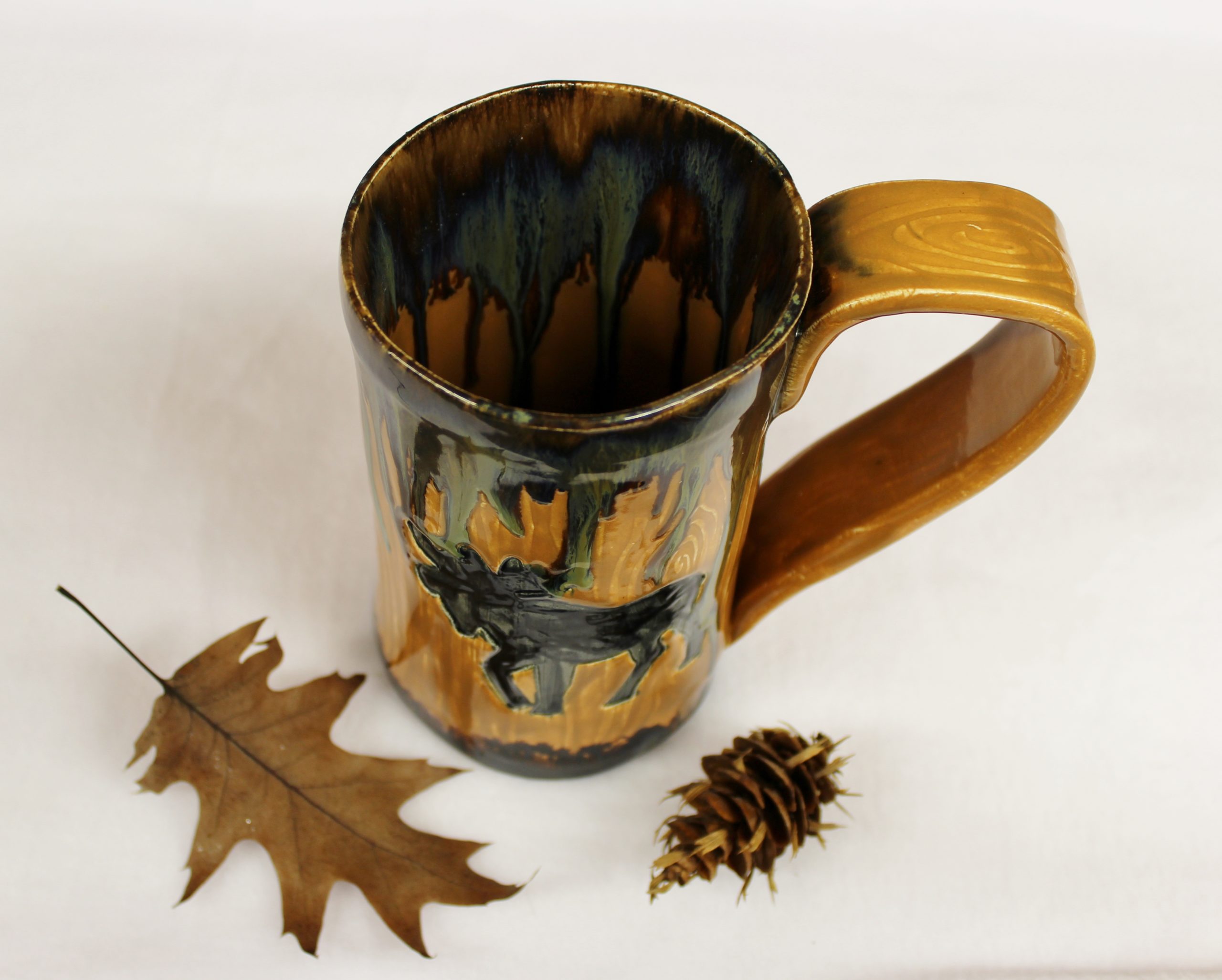 Large Ceramic Mug, 16 Oz, Coffee Mug, Handmade Pottery, Woodland Mug, Large  Tea Cup 