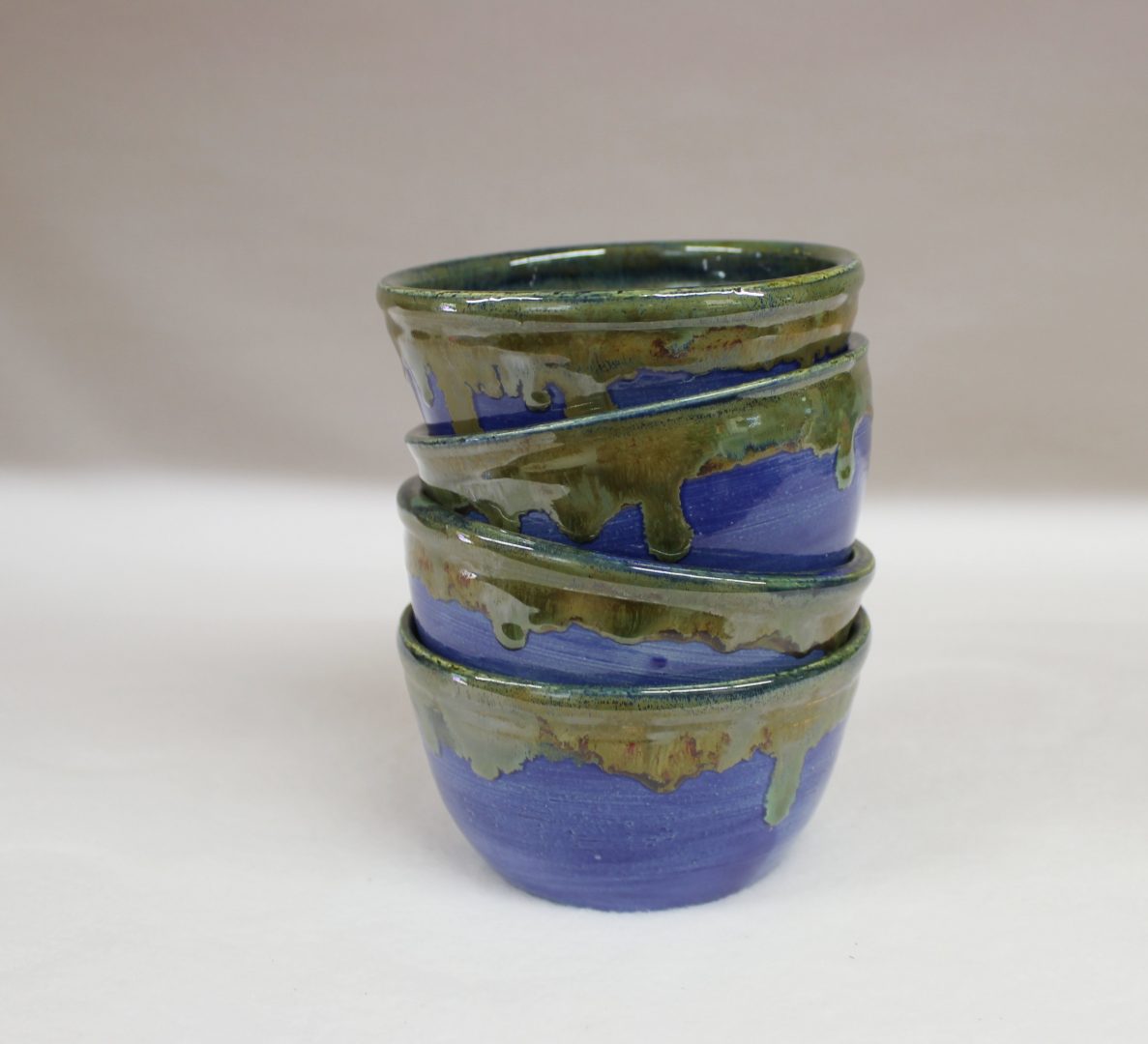 Four Cobalt Blue Stoneware Art Bowls | Wild Crow Farm