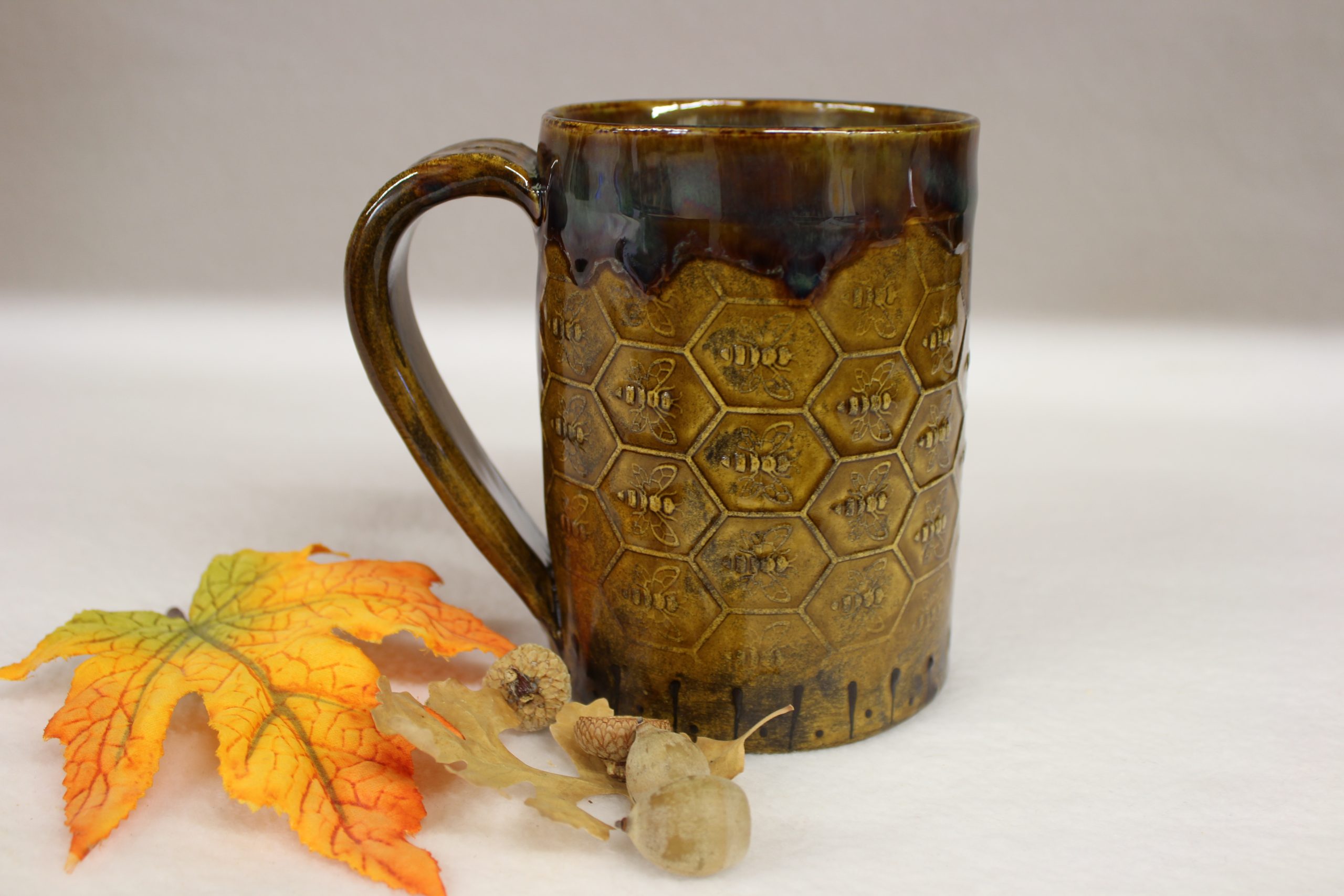 Ceramic Coffee Mug, Handmade Pottery Mug, Bronze Coffee Mug