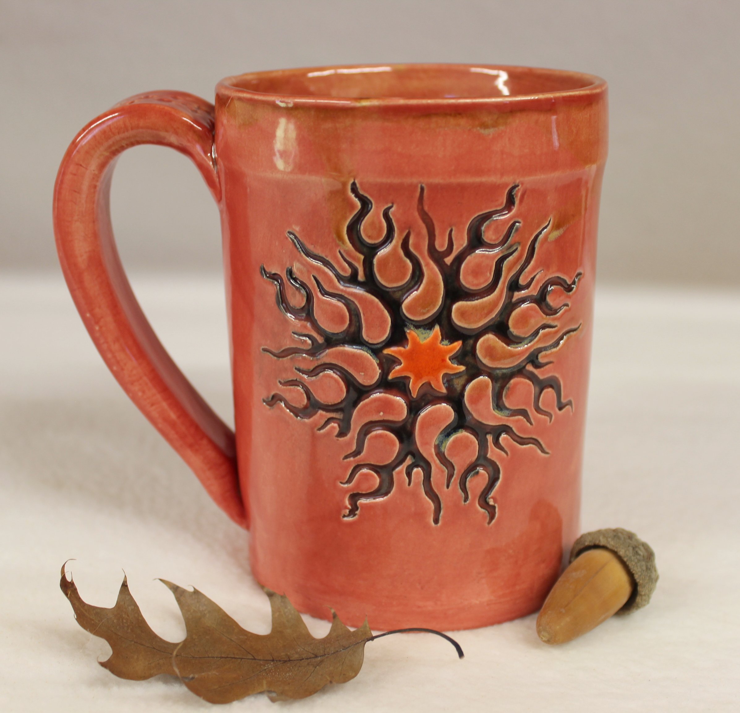 Ceramic Mug, Tea Mug, Red Mug, Unique Mug, Ceramics and Pottery