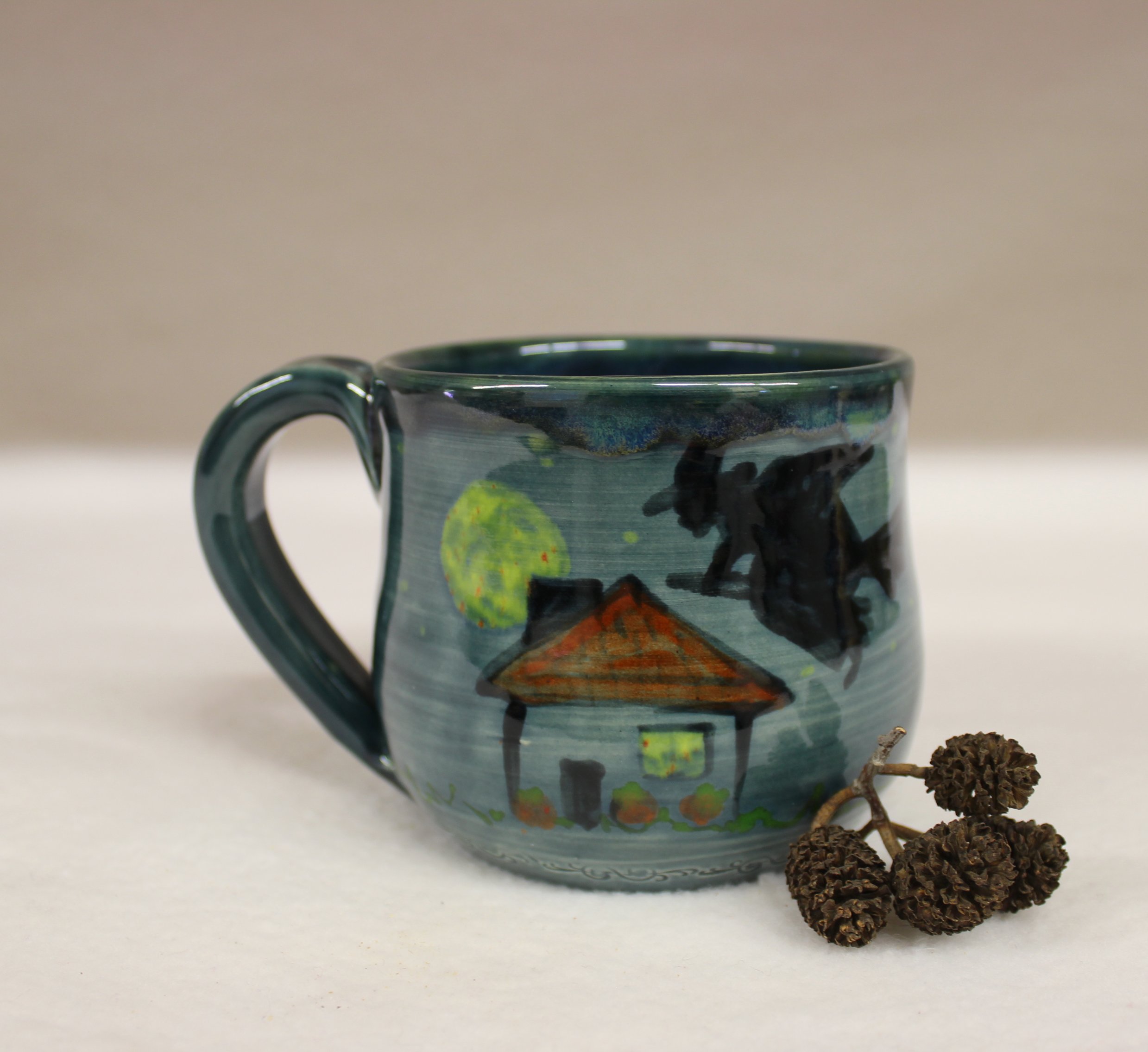 The Night of the Witches Mug Hand Painted Artisanal 