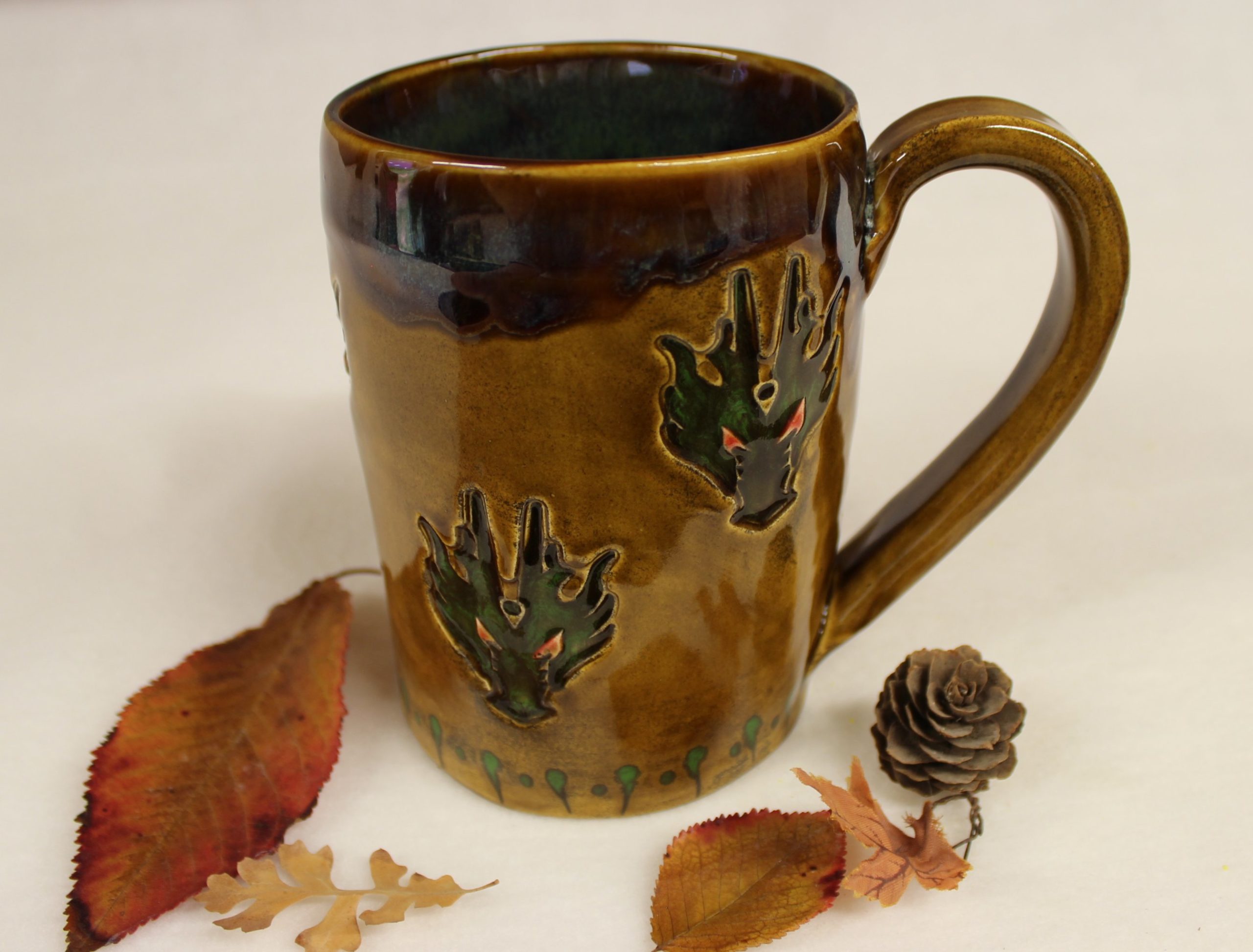 Red Eyed Green Dragon Extra Large Coffee Mug