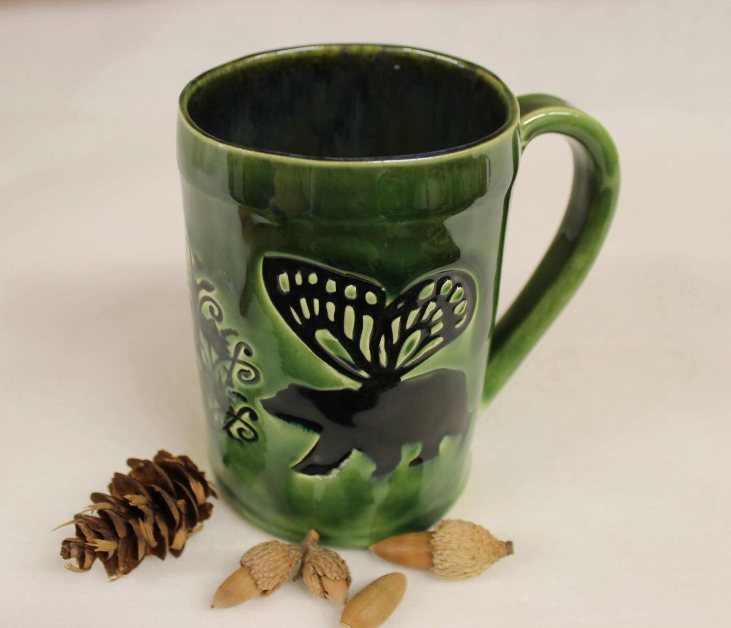 Extra Large Black Bear in the Berries Coffee Mug