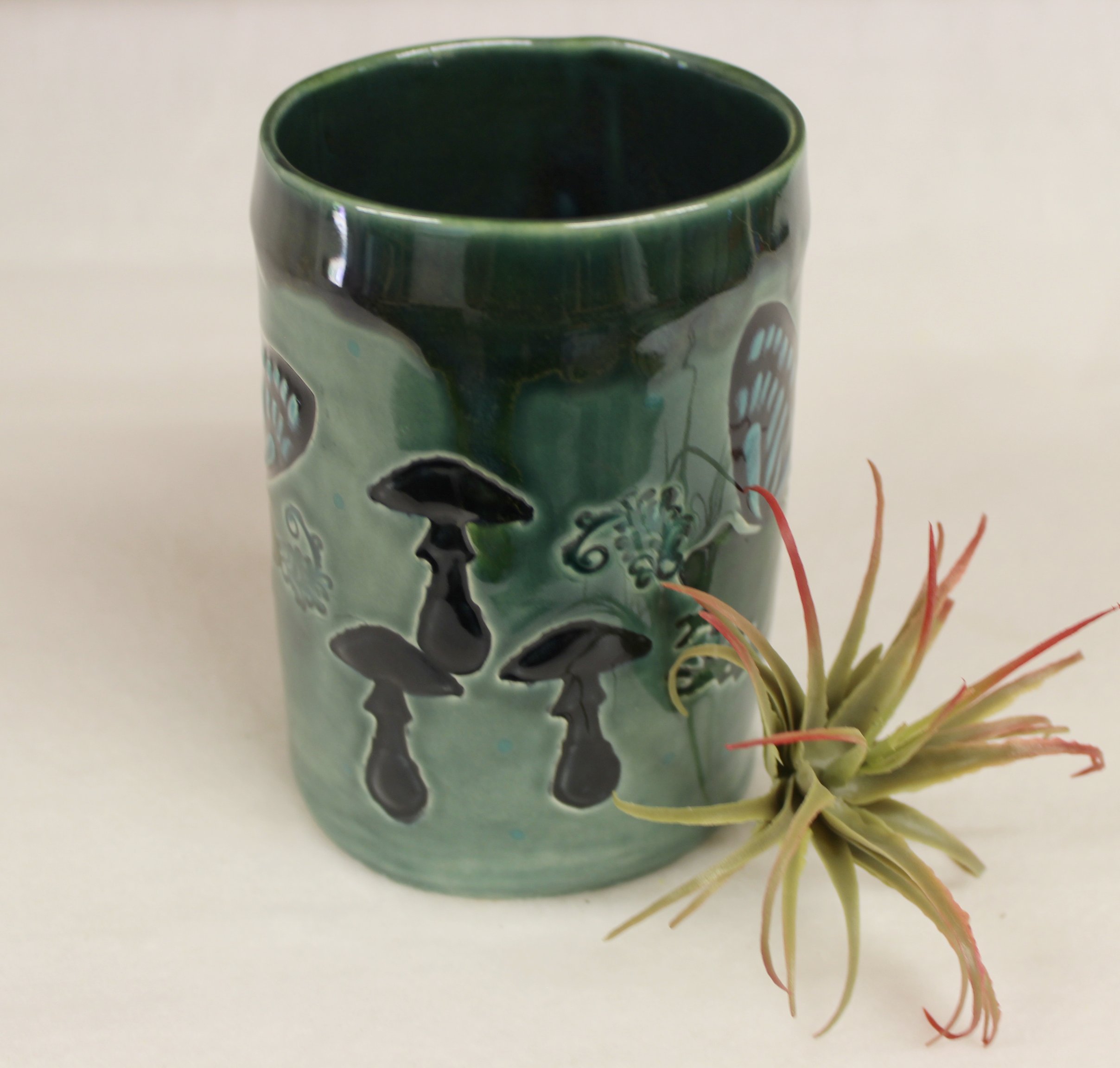 Magic Winged Frog with Toadstools Ceramic Mug