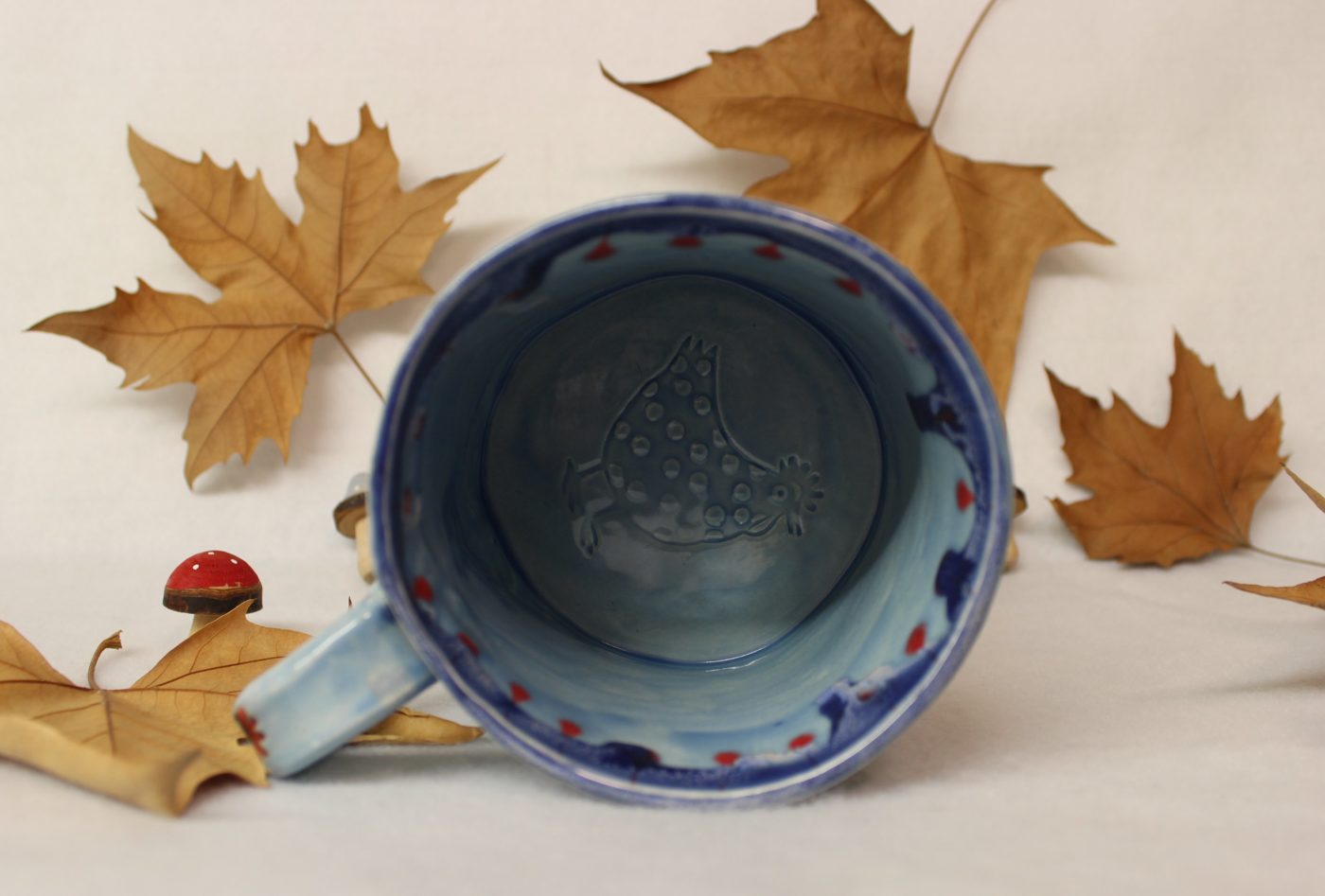 Chicken and Mushroom Soup Mug, Ceramic Stoneware Latte Mug - Image 3