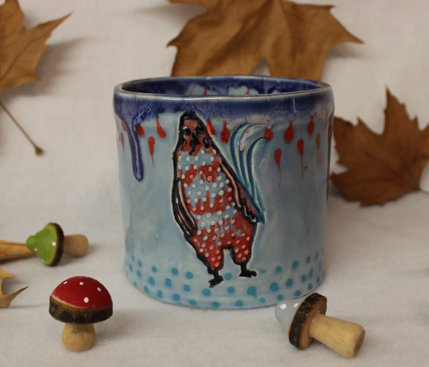 Marvin the Molting Rooster Chicken Soup Mug, Ceramic Stoneware Latte Mug - Image 3