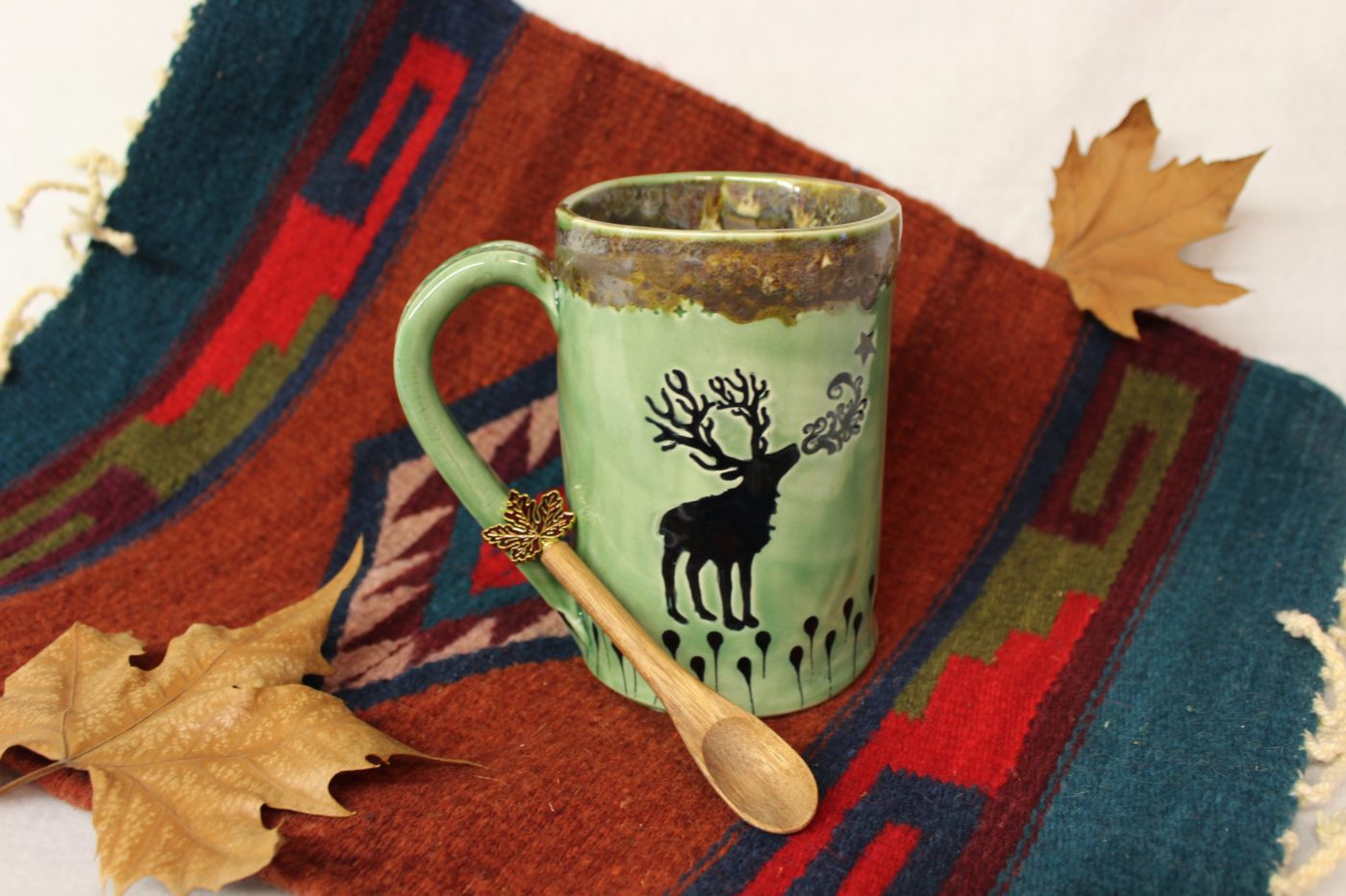 Reindeer Sings of Spring Extra Large Ceramic Mug