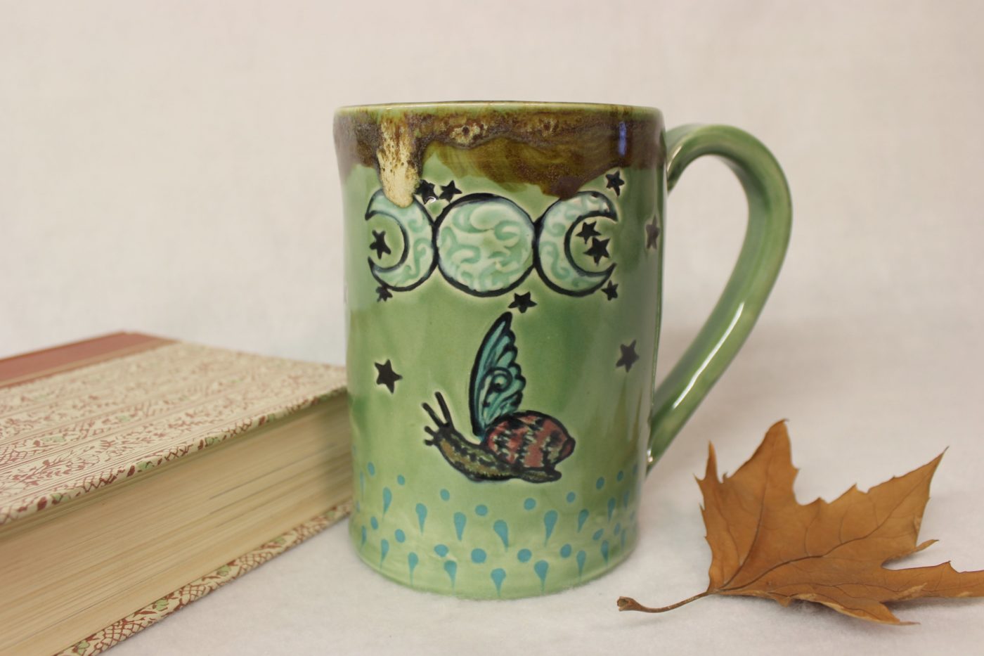 Magical Goddess Moon and Garden Snail Ceramic Stoneware Mug