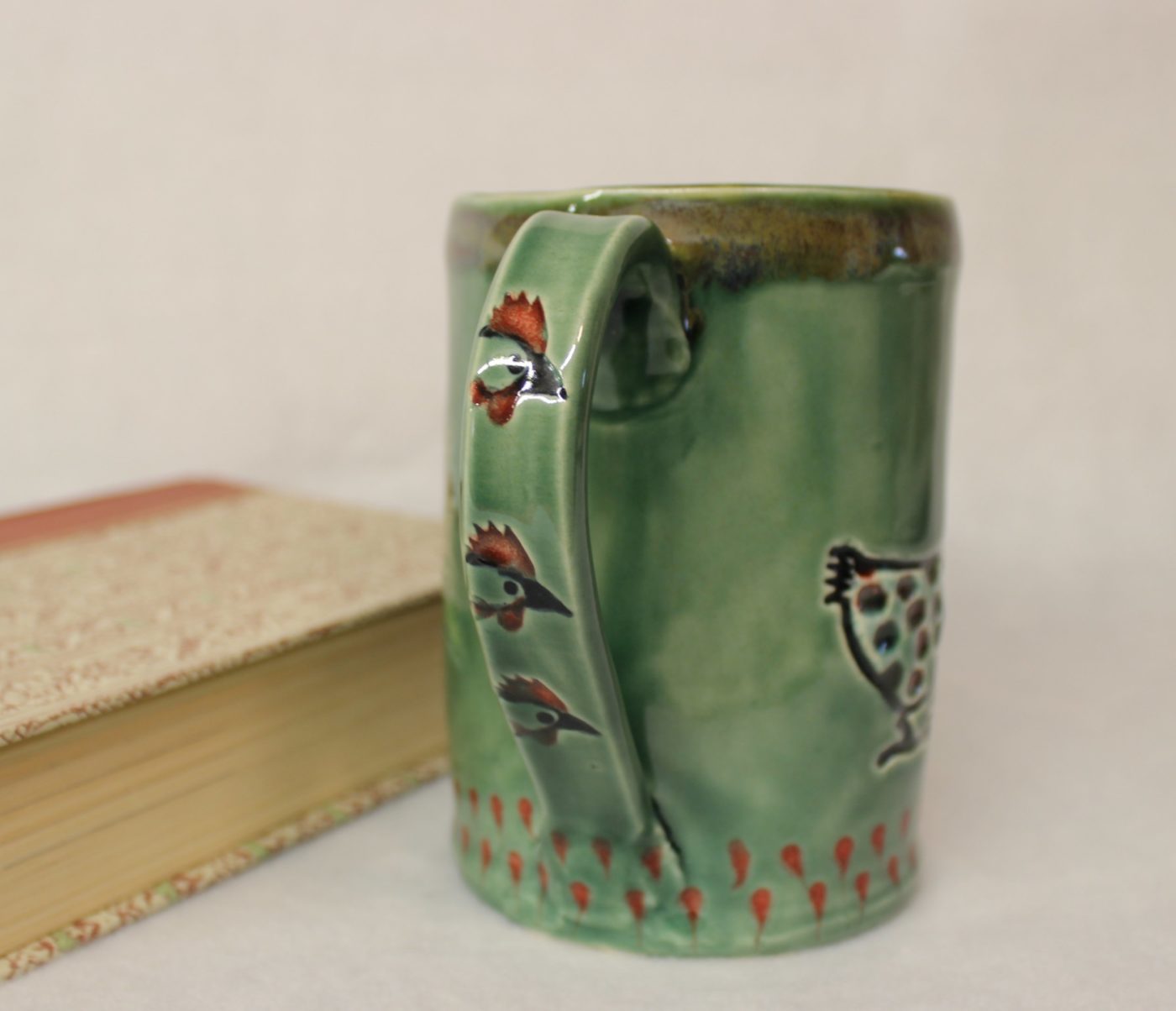 Sunflower Garden Chicken Ceramic Stoneware Coffee Mug - Image 4