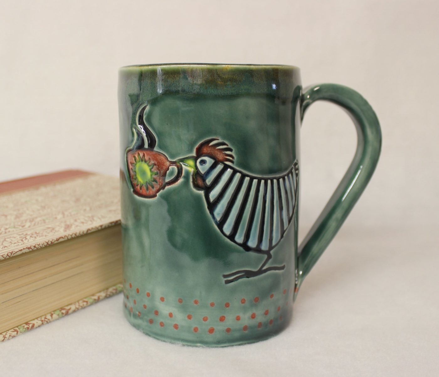 Morning Coffee with Roosters Extra Large Ceramic Mug