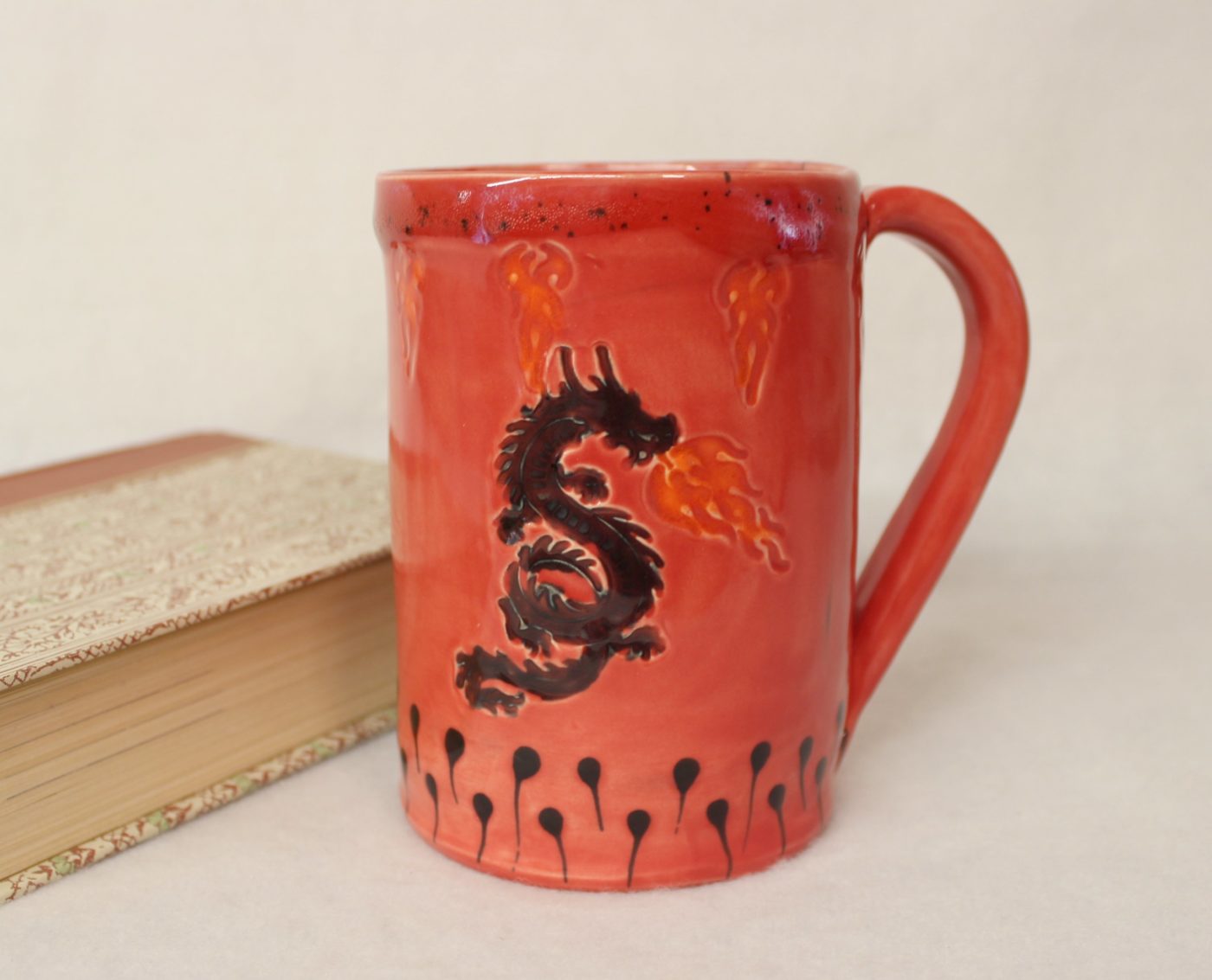 Extra Large Fire Breathing Dragon Ceramic Coffee Mug