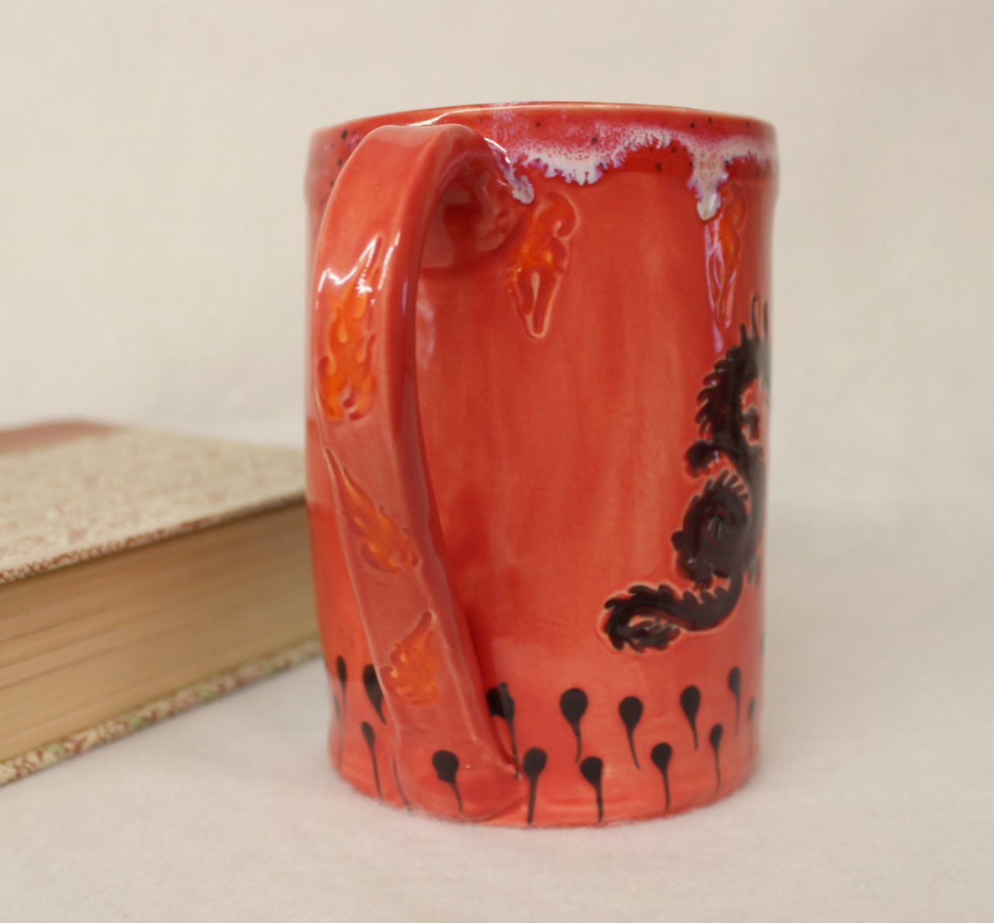 Extra Large Fire Breathing Dragon Ceramic Coffee Mug - Image 4