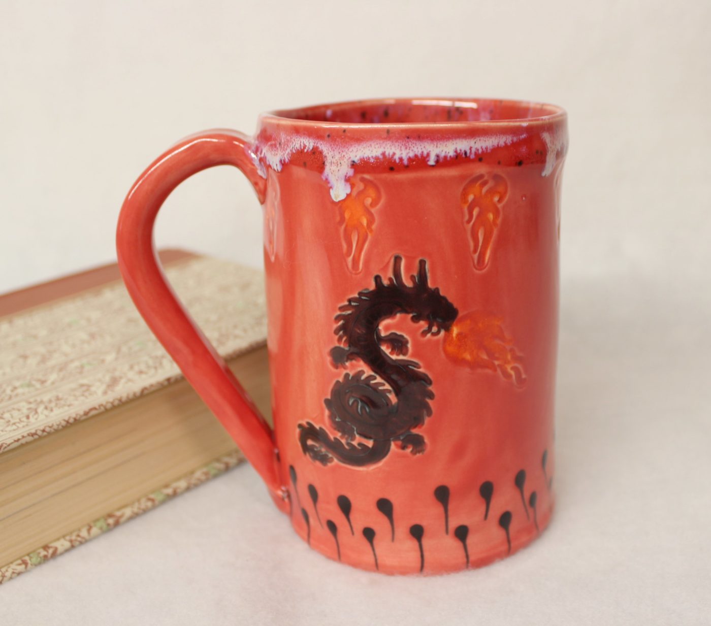 Extra Large Fire Breathing Dragon Ceramic Coffee Mug - Image 2