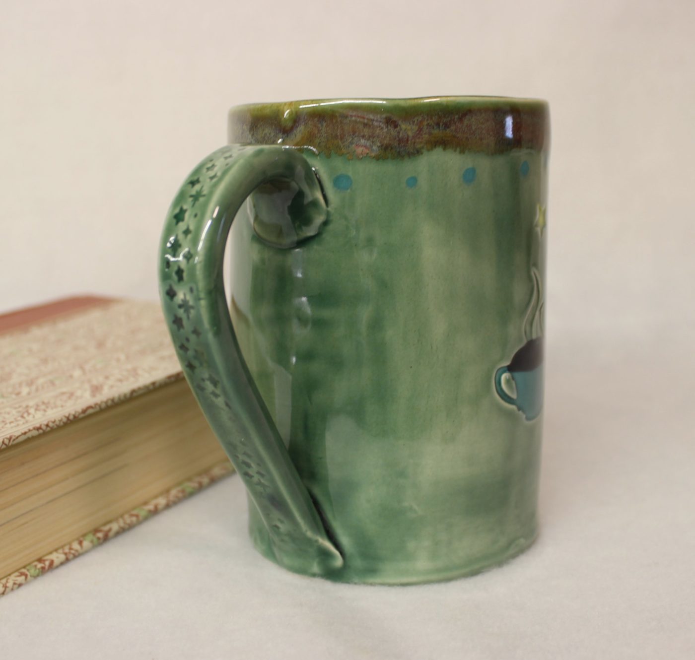 Magical Fairy Frog with Coffee Cup Ceramic Stoneware Mug - Image 3