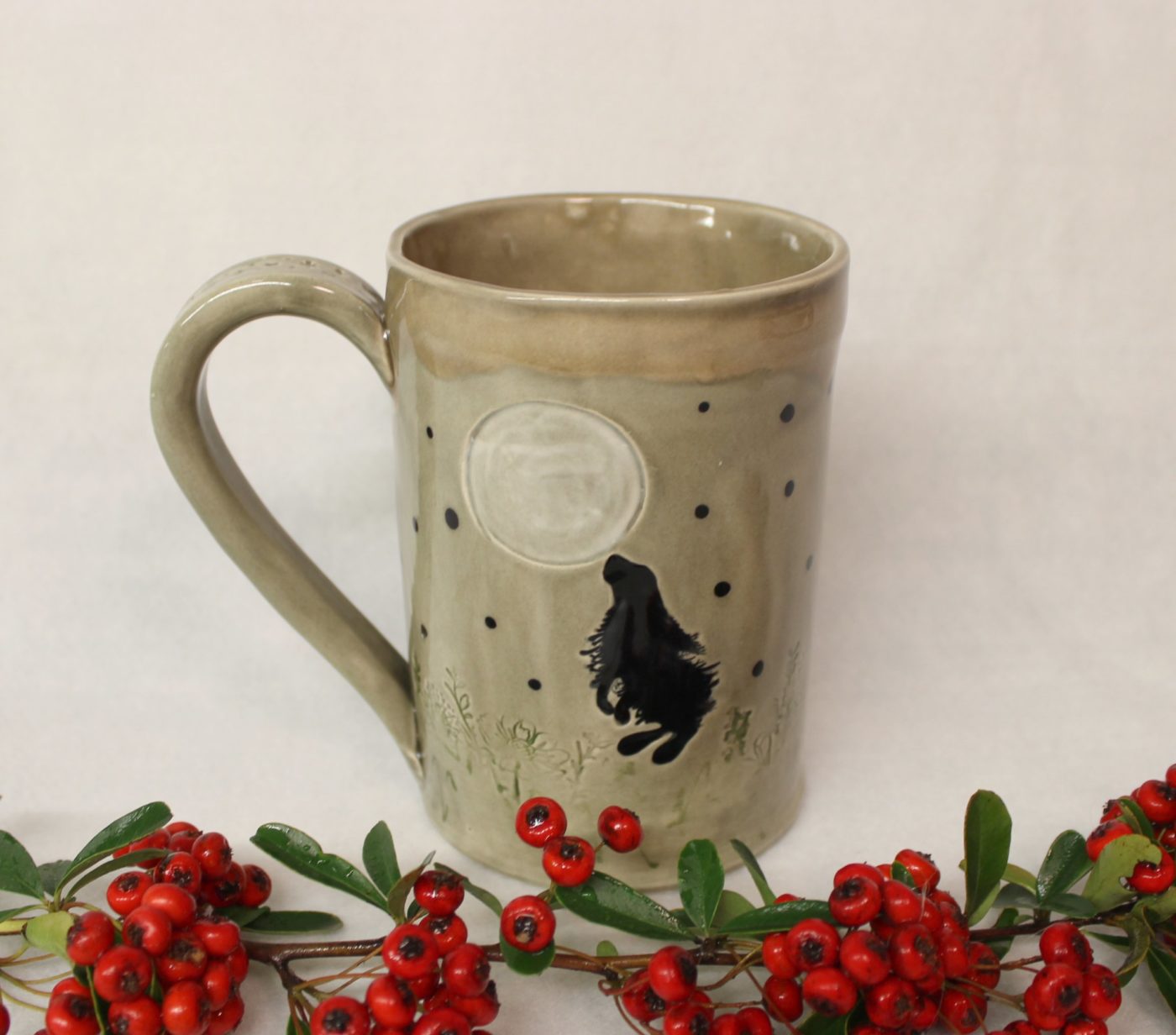 Tiny Rabbit and Full Moon Extra Large Ceramic Mug