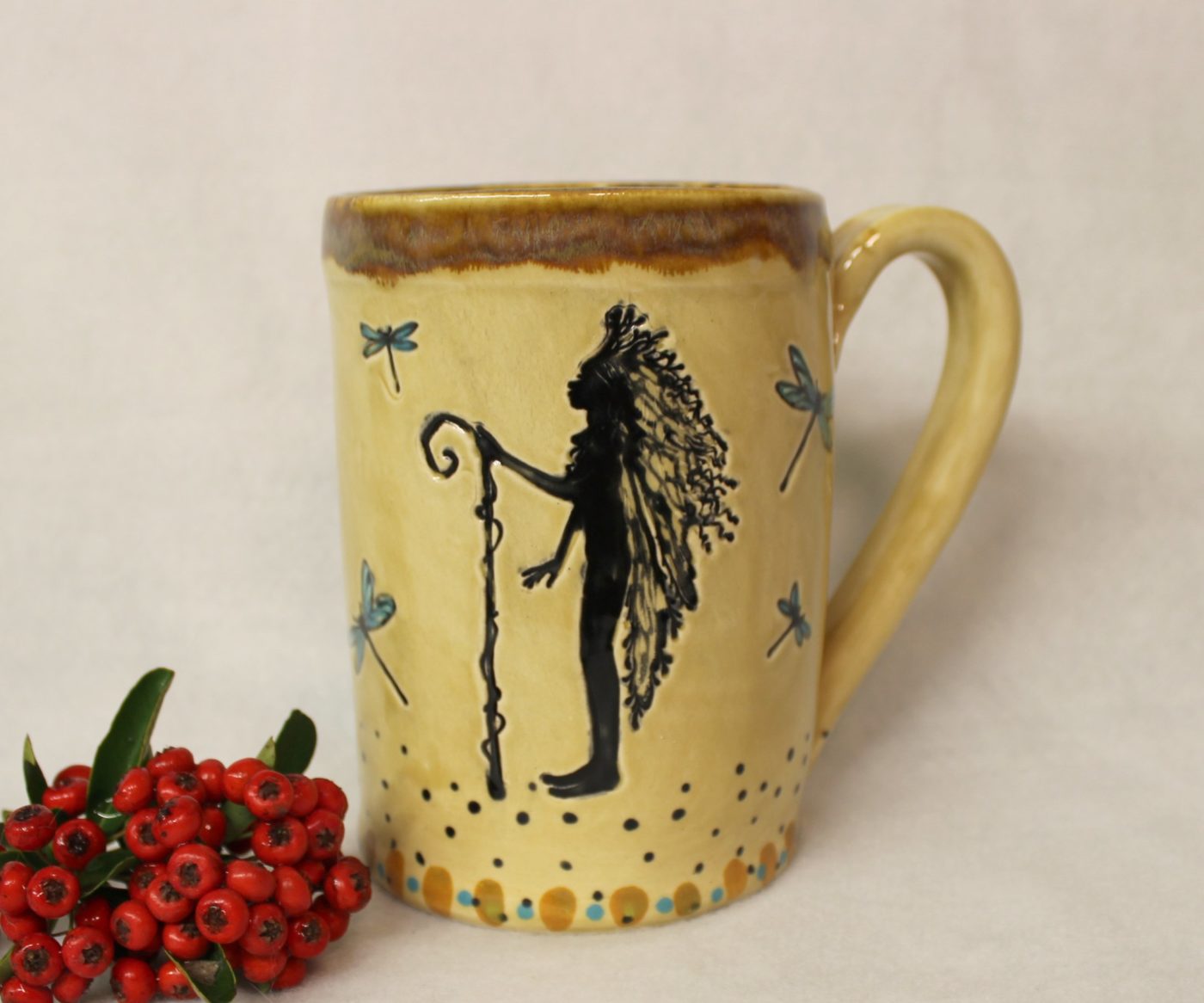 Ancient Fairy Queen Extra Large Handmade Ceramic Mug