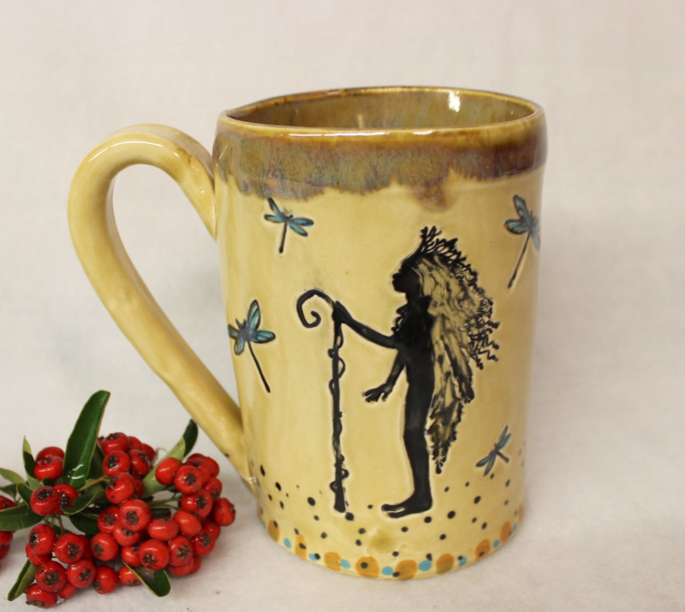 Ancient Fairy Queen Extra Large Handmade Ceramic Mug - Image 2