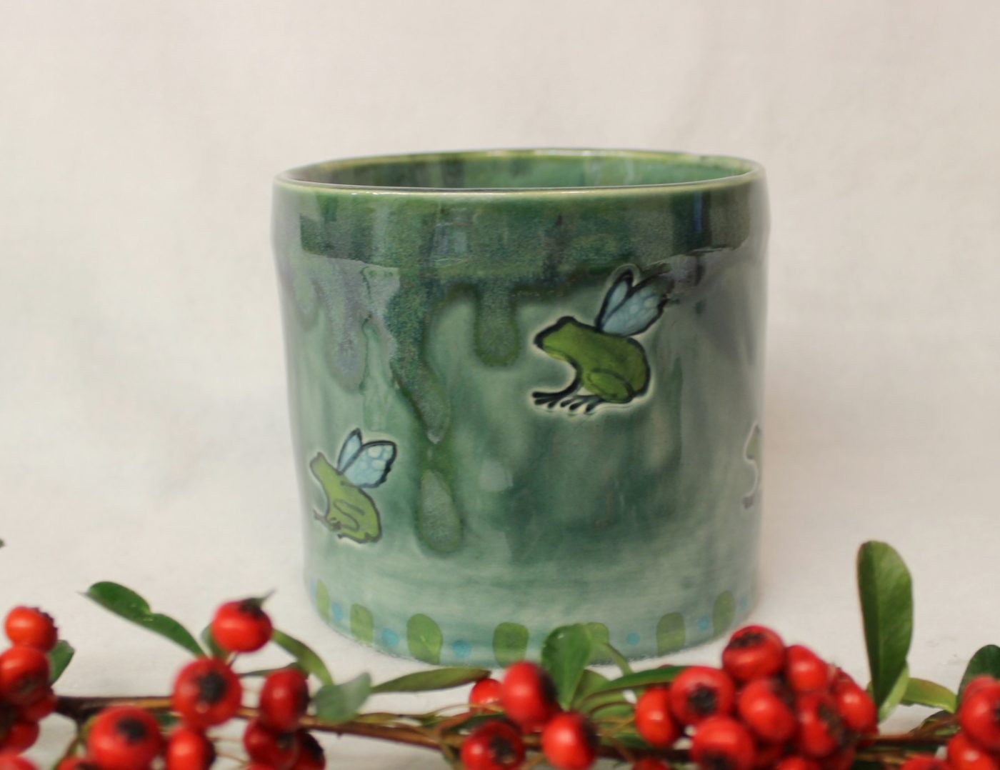 Frog Soup Mug, Chowder Bowl, Extra Large Latte Ceramic Mug - Image 3