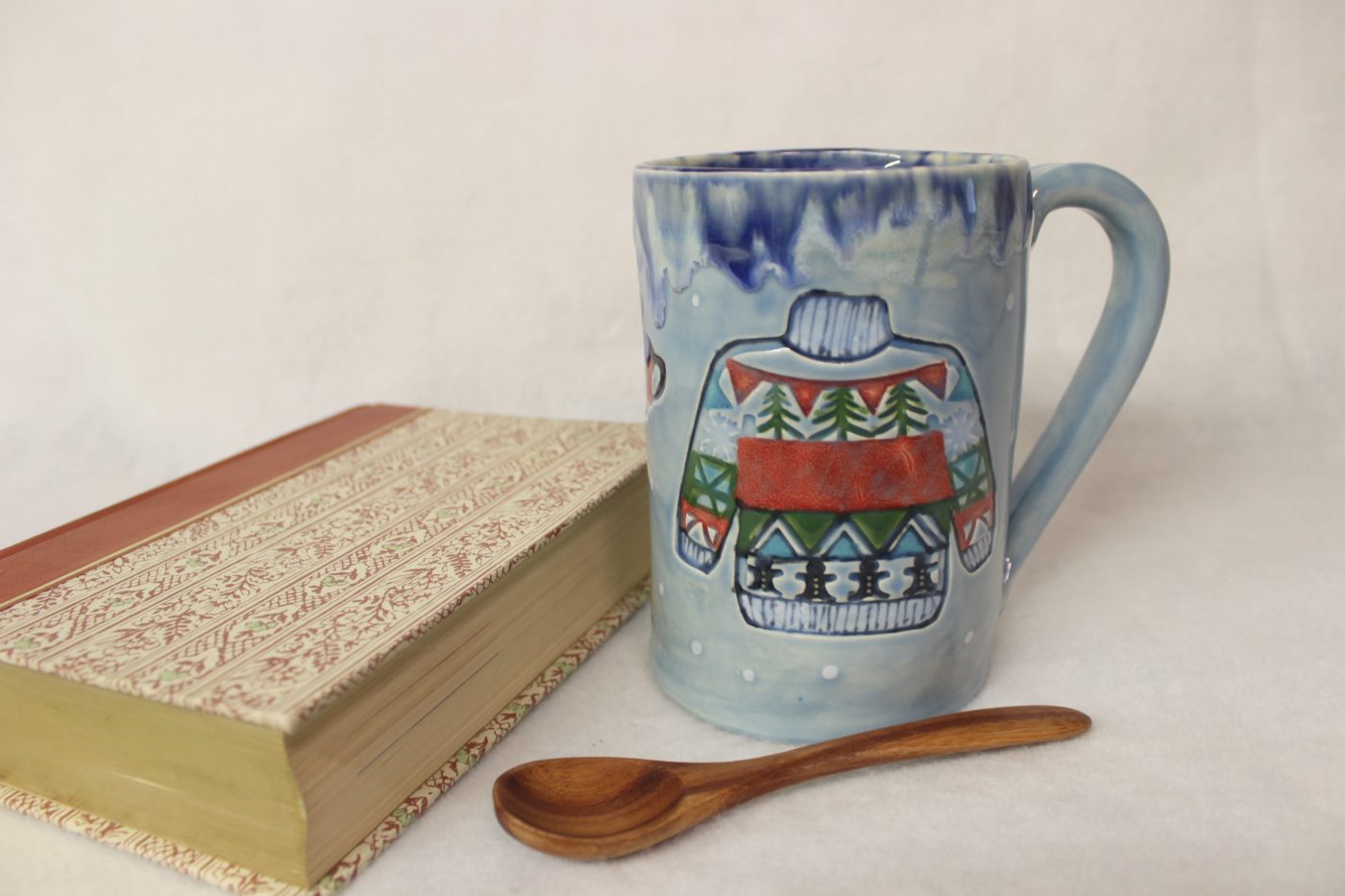 Winter Sweaters and Snow Ceramic Stoneware Coffee Mug - Image 2