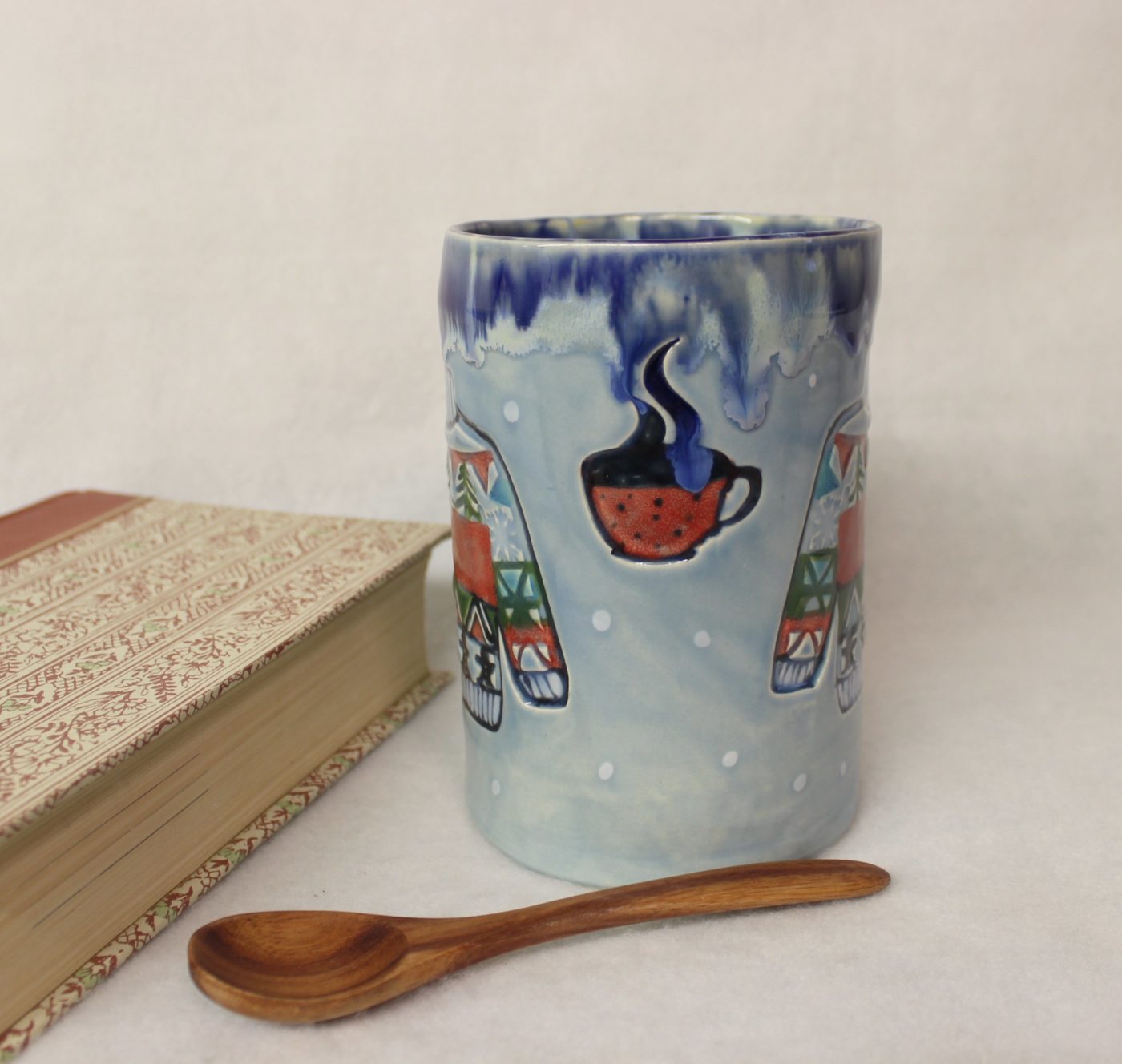 Winter Sweaters and Snow Ceramic Stoneware Coffee Mug - Image 3