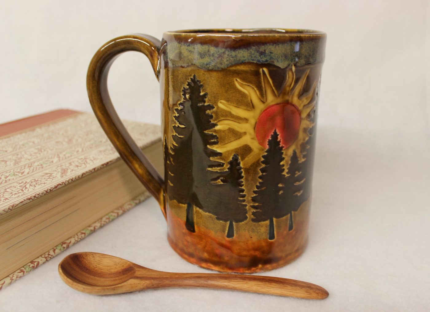 Rustic Pine Forest at Dawn Extra Large Ceramic Mug