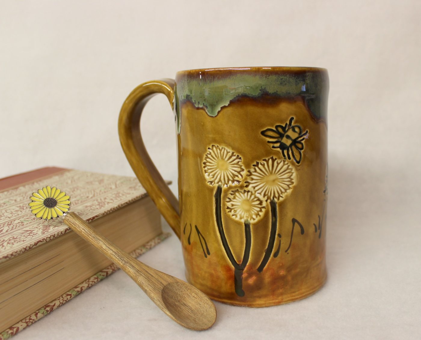 Dandelion Wishes and Honey Bees Extra Large Ceramic Mug