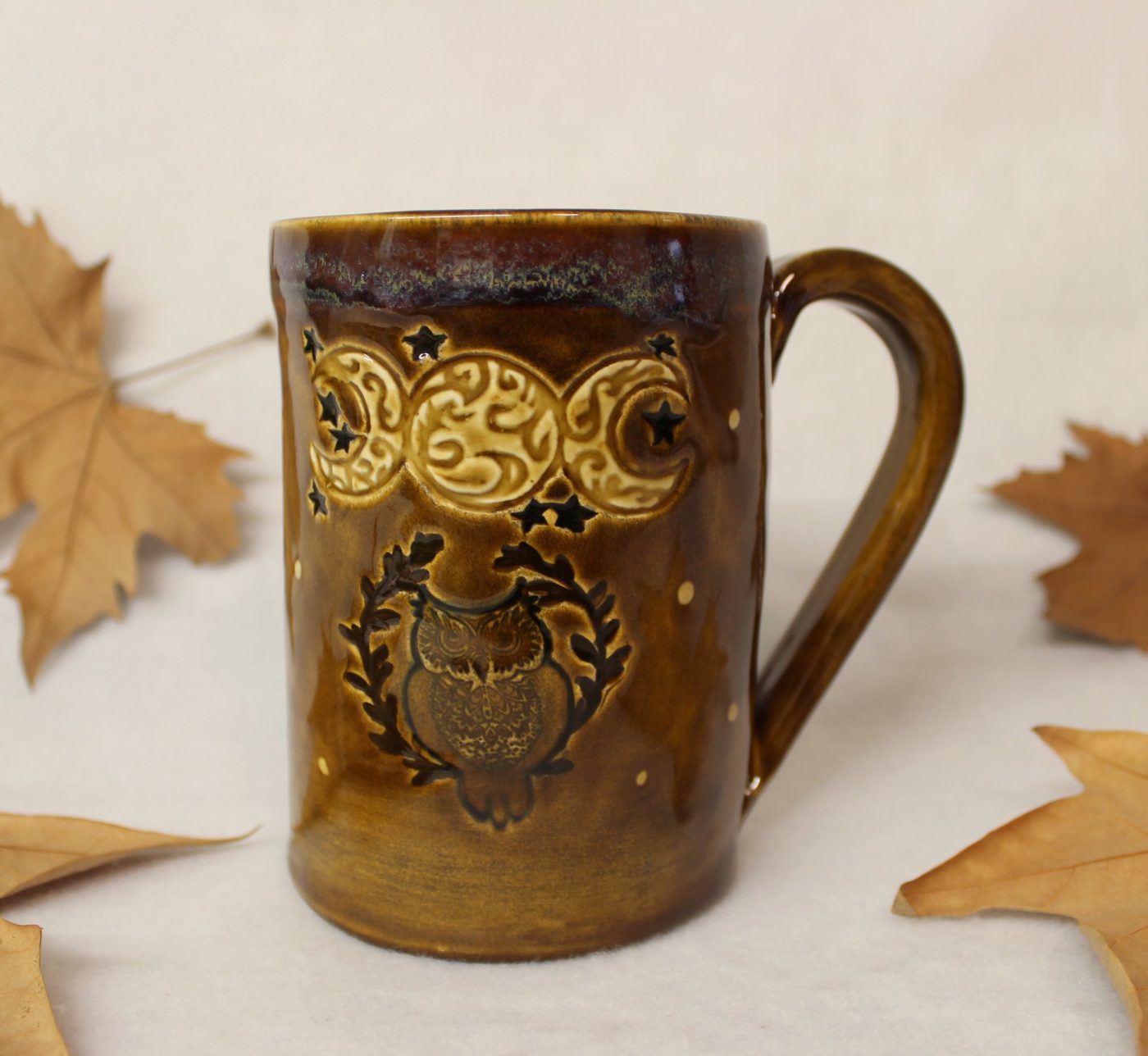 Goddess Moon Magic Owl Ceramic Stoneware Mug - Image 2