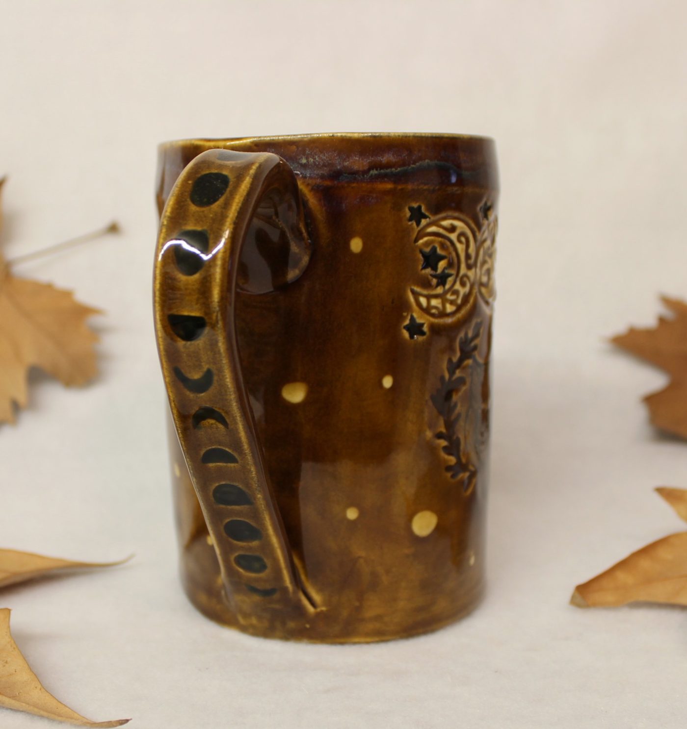 Goddess Moon Magic Owl Ceramic Stoneware Mug - Image 3