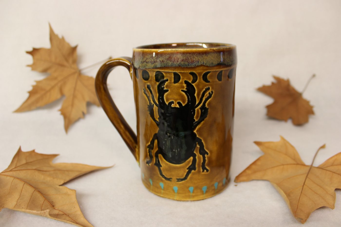 Mystic Stag Beetle with Moon Phases Extra Large Coffee Mug