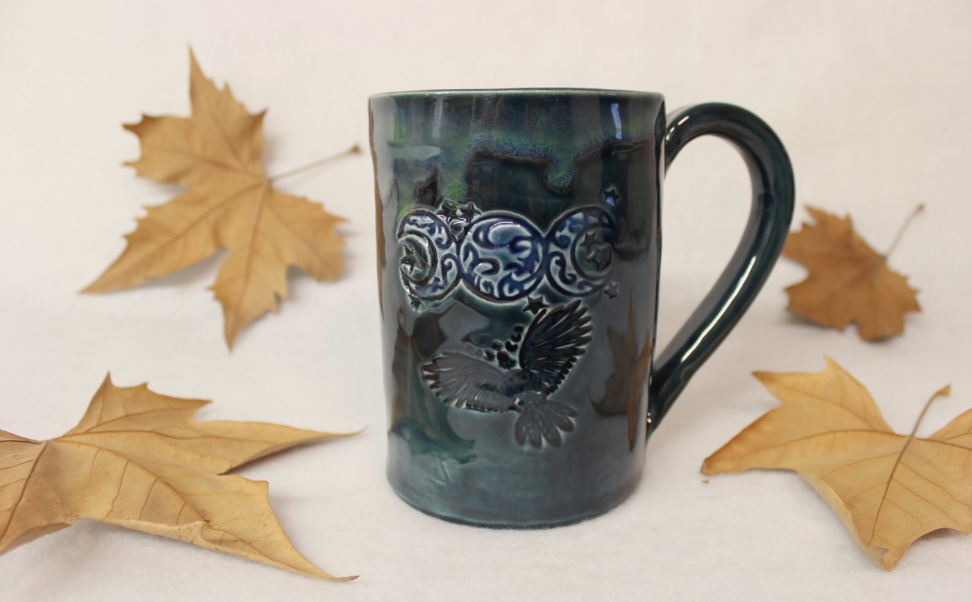 Midnight Goddess Moon Magic Owl Ceramic Stoneware Mug