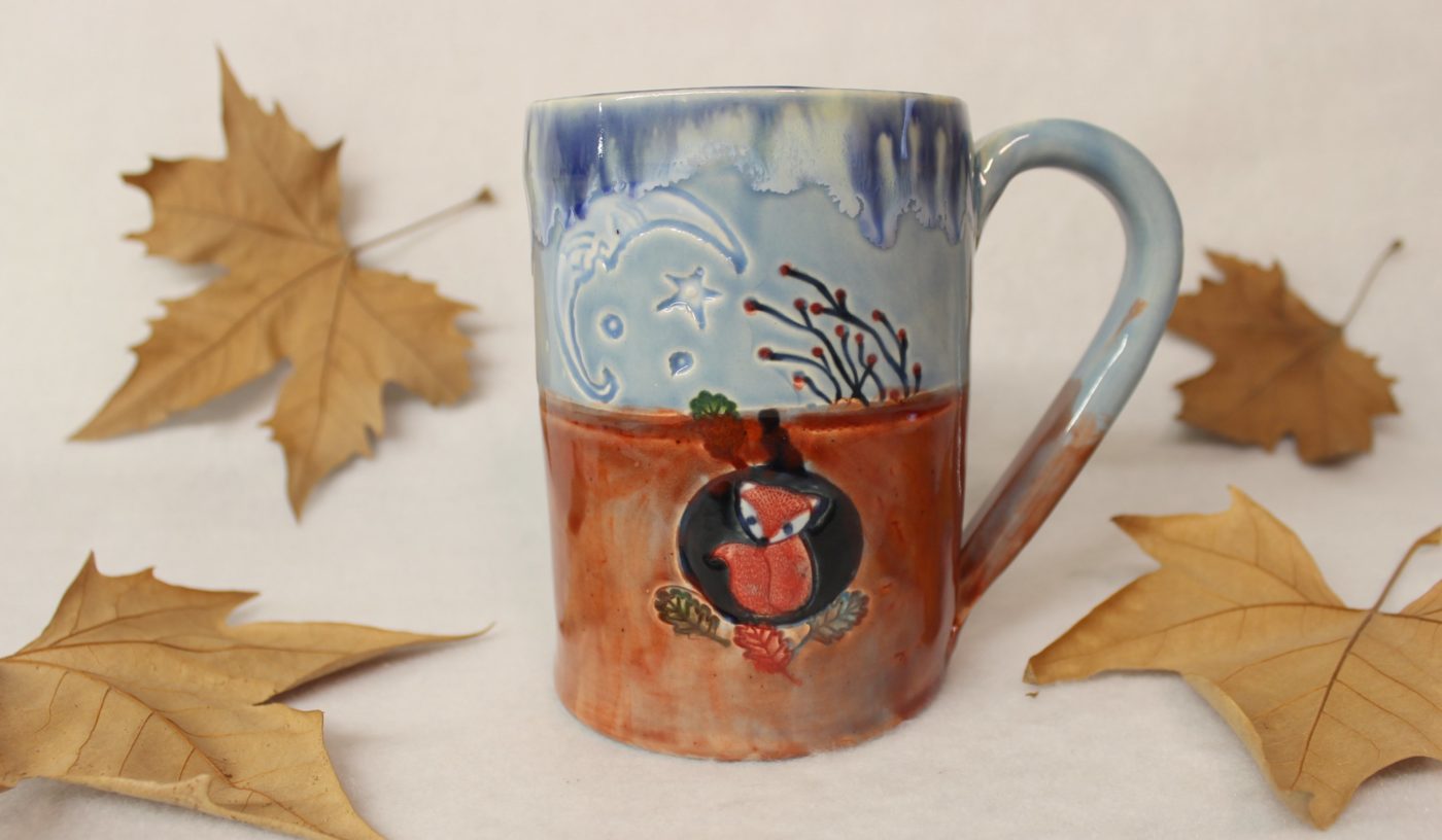 Safely Warm Little Red Fox Winter Coffee Mug