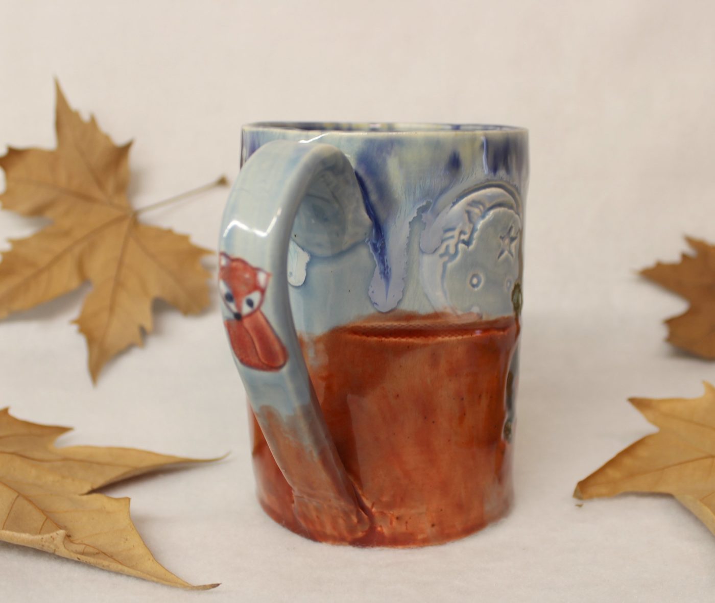 Safely Warm Little Red Fox Winter Coffee Mug - Image 4