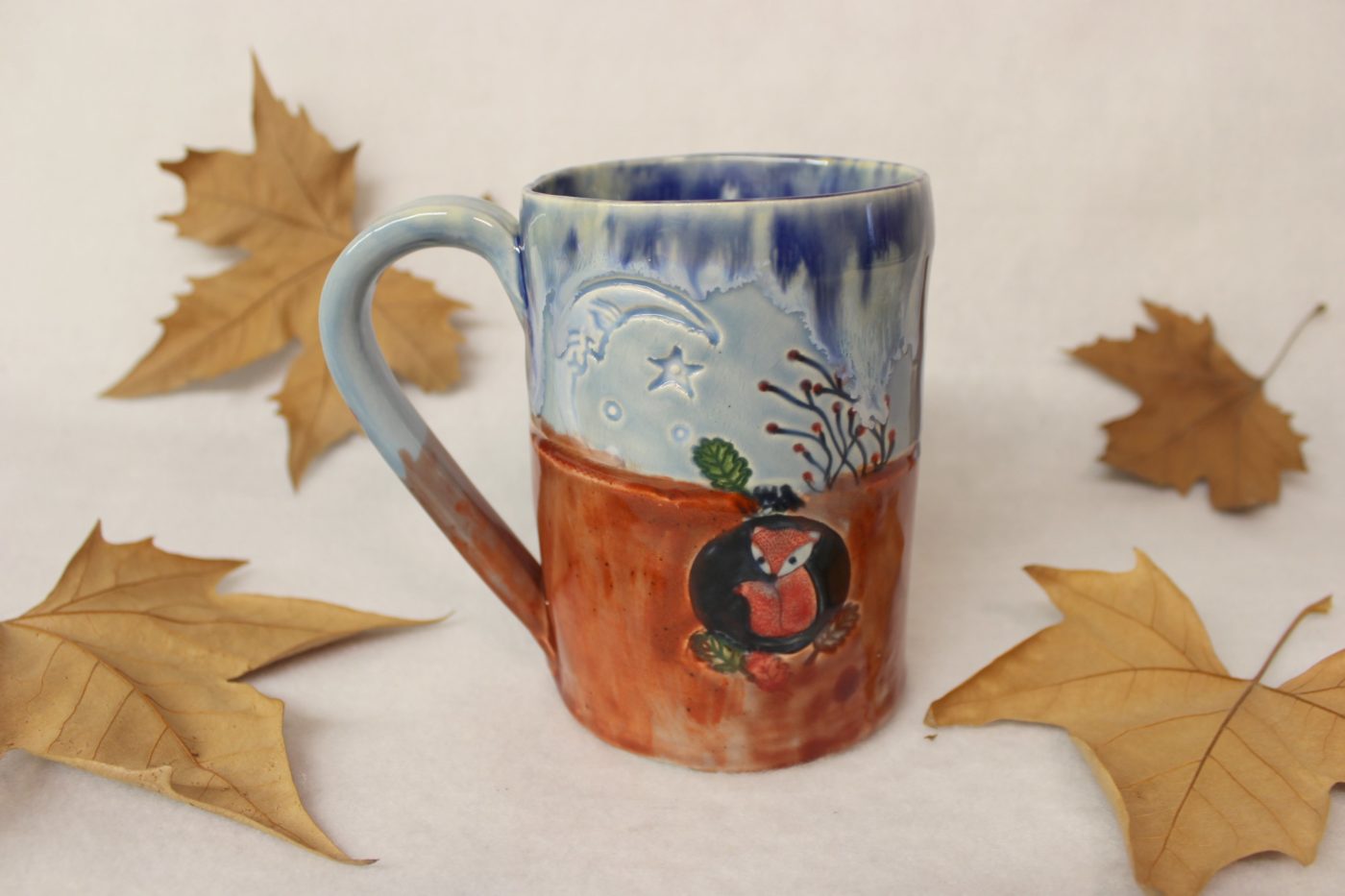 Safely Warm Little Red Fox Winter Coffee Mug - Image 2