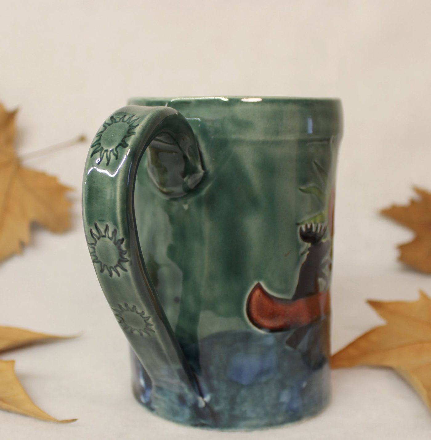 White Water Bear and Moose Canoeing Ceramic Mug - Image 4