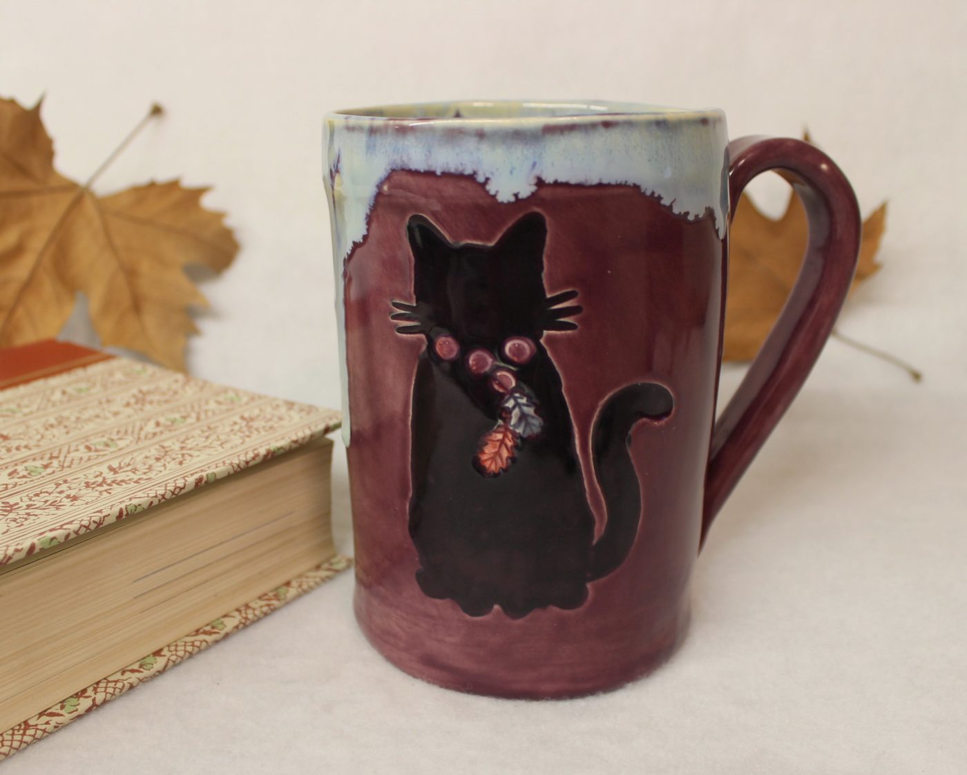 Purple Fancy Cat Extra Large Ceramic Coffee Mug