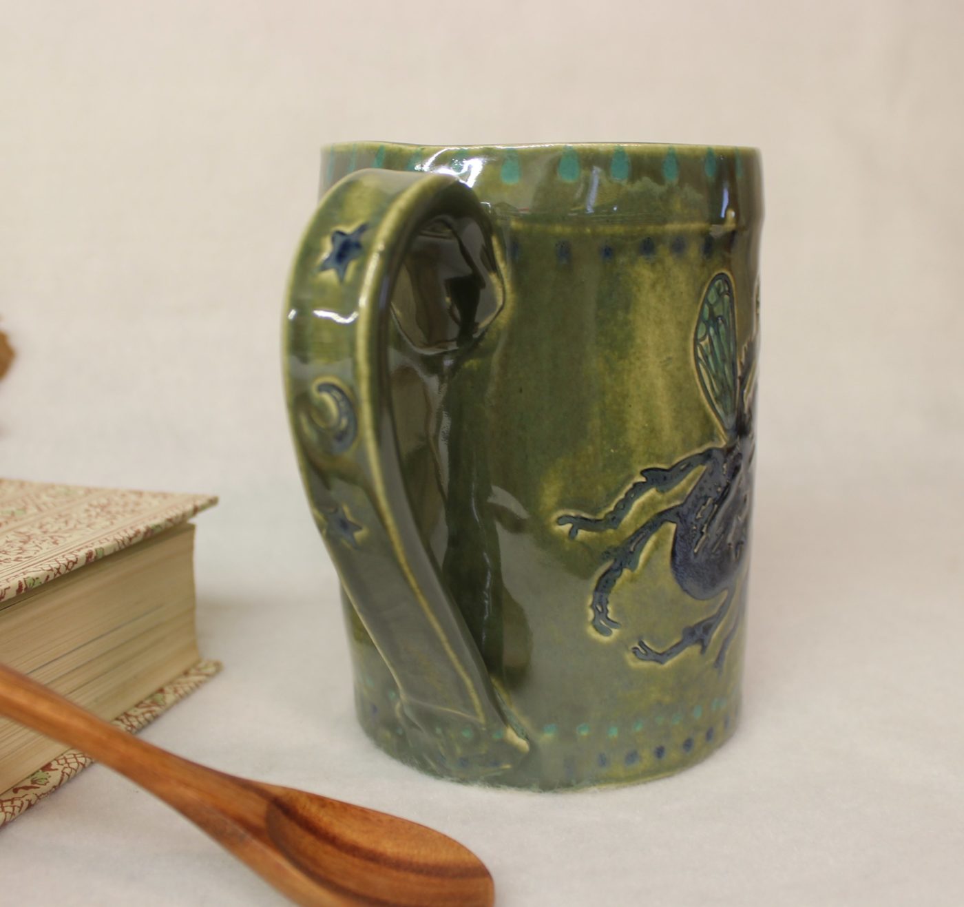 Powerful Winged Moon Beetle Extra Large Ceramic Coffee Mug - Image 4