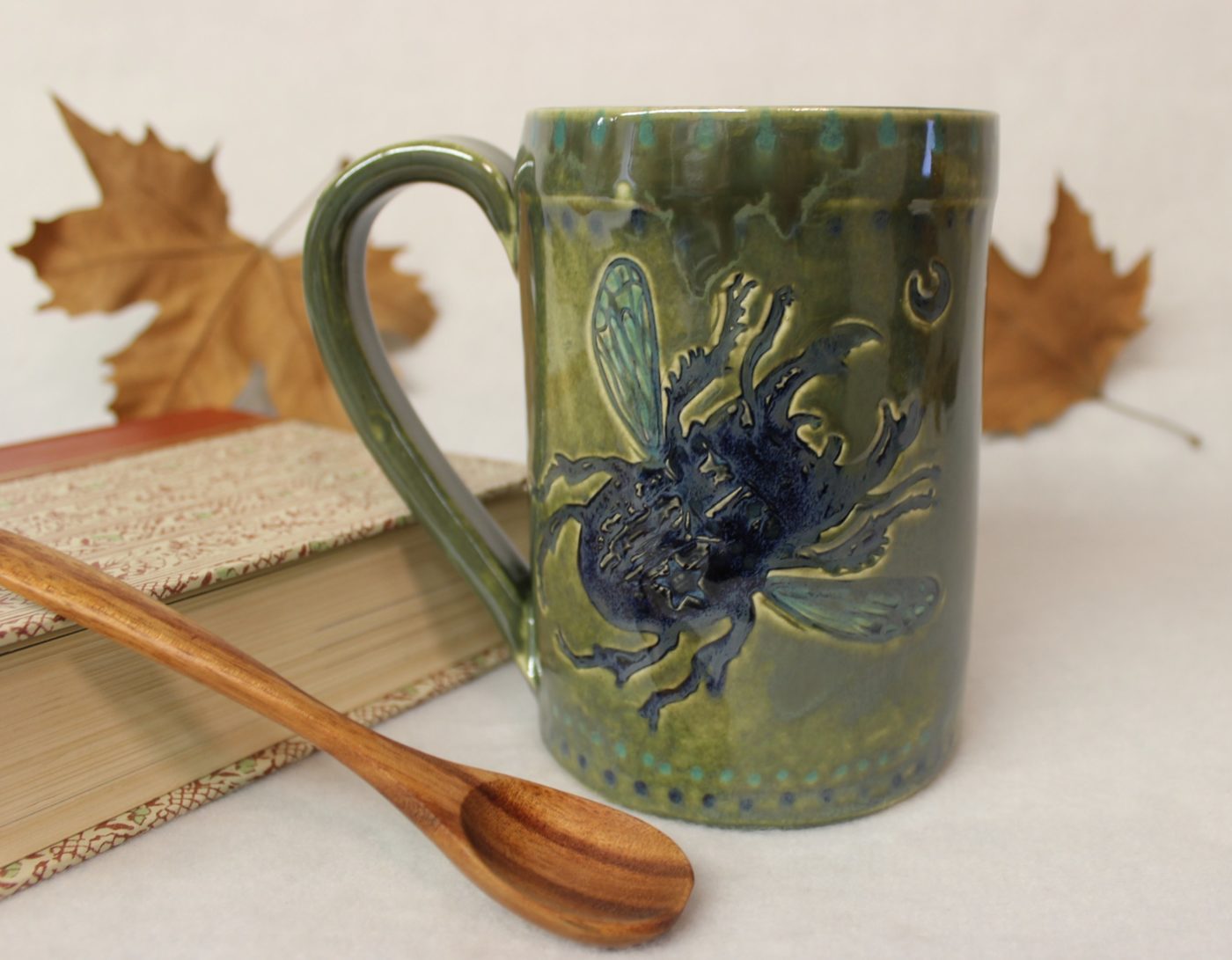 Powerful Winged Moon Beetle Extra Large Ceramic Coffee Mug - Image 2