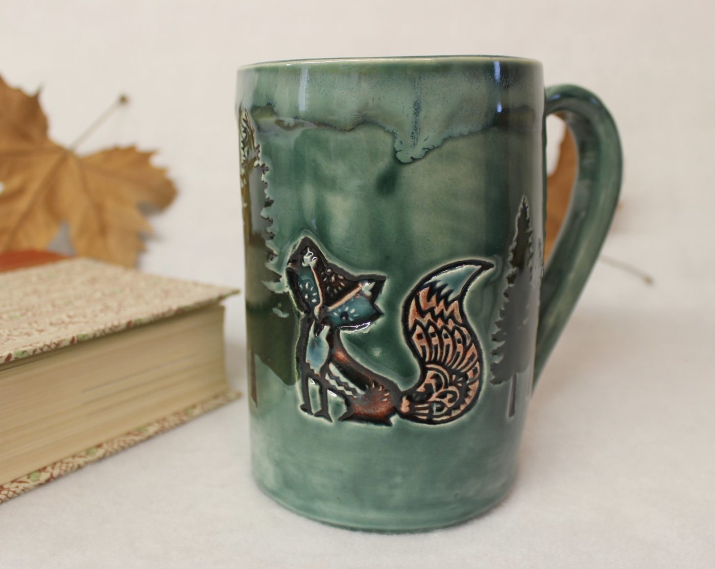 Very Fancy Fox in the Forest Extra Large Ceramic Mug - Image 2