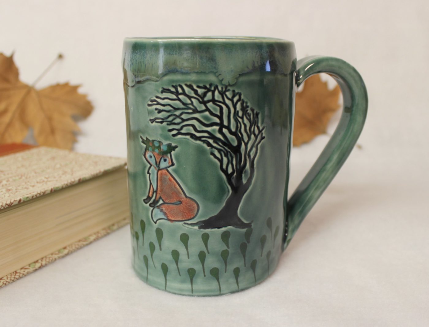 Fox Queen Waits in the Wind Ceramic Coffee Mug