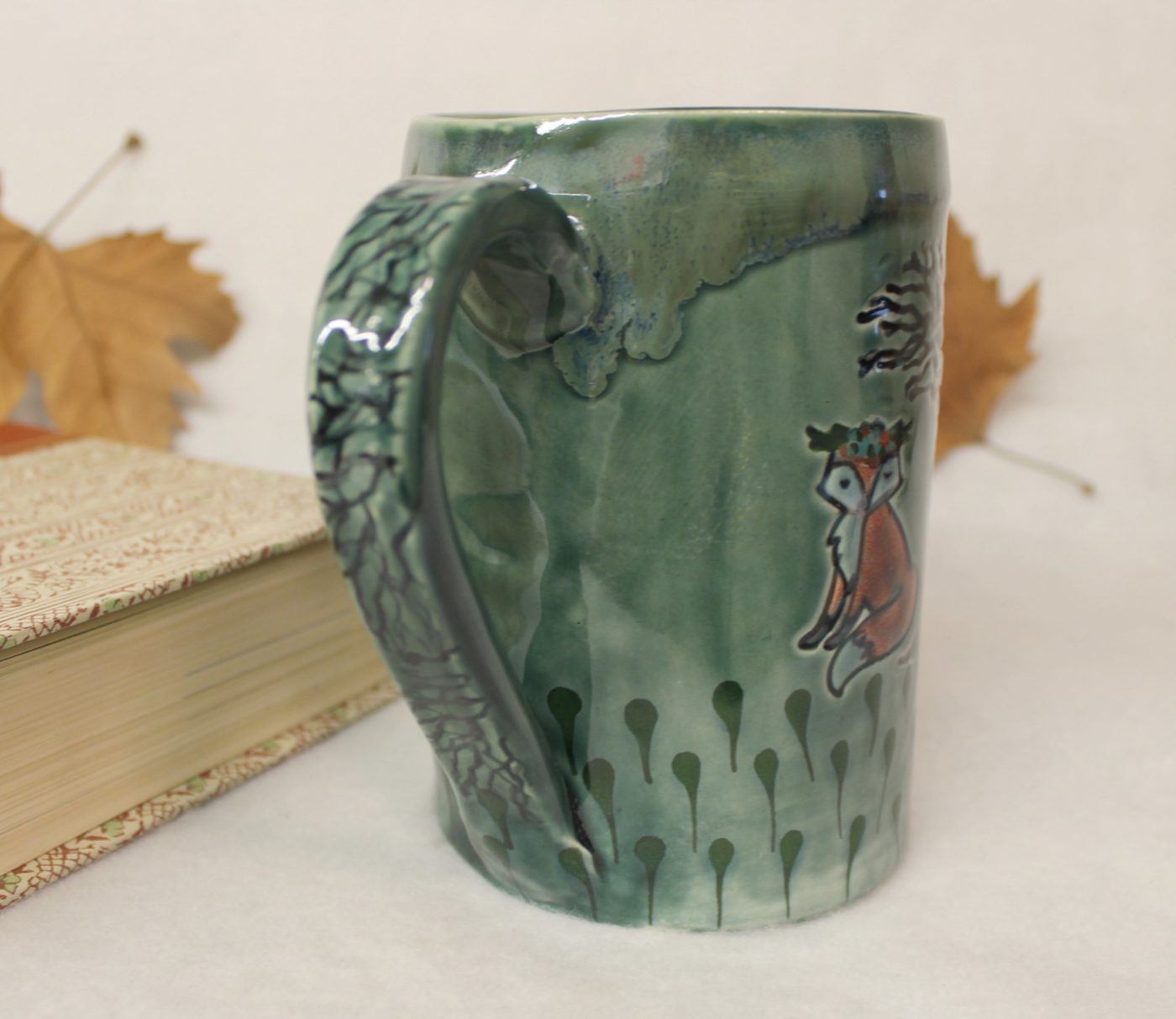 Fox Queen Waits in the Wind Ceramic Coffee Mug - Image 4