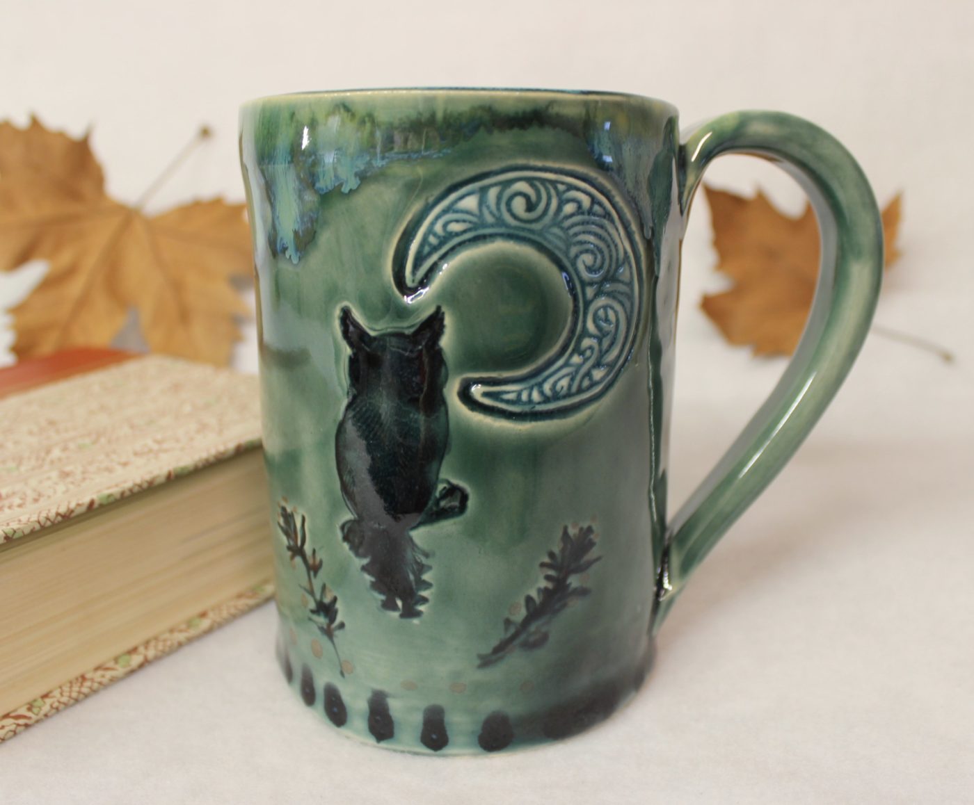 Celtic Moon and Secret Owl Ceramic Coffee Mug - Image 2