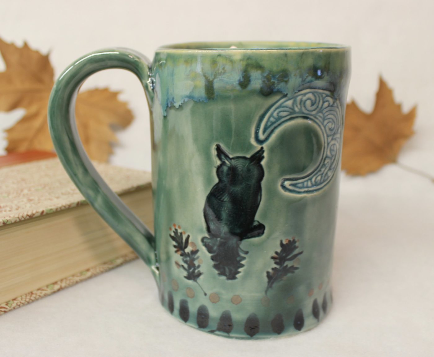 Celtic Moon and Secret Owl Ceramic Coffee Mug